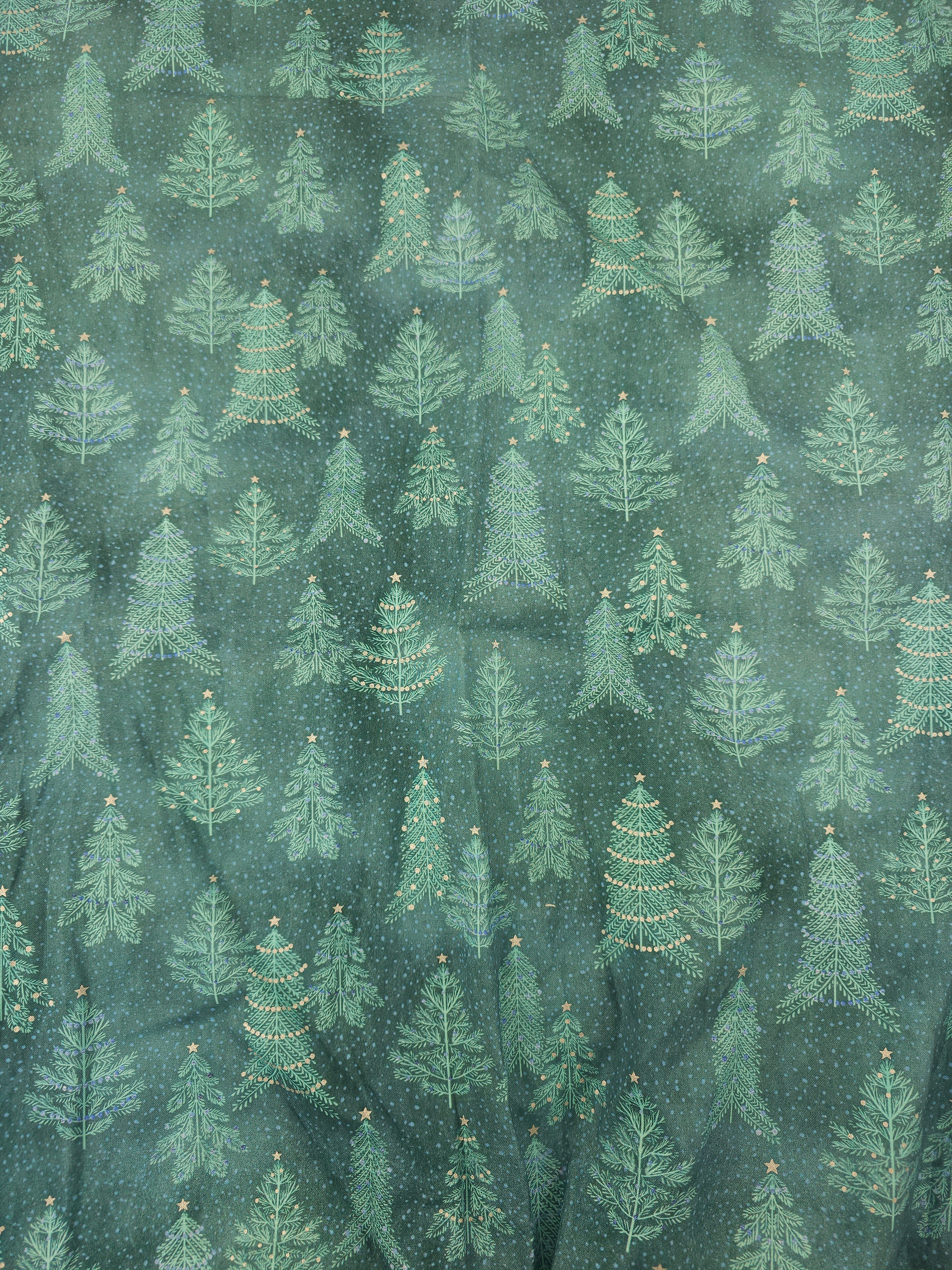 Teal Christmas tree Cotton-2m piece