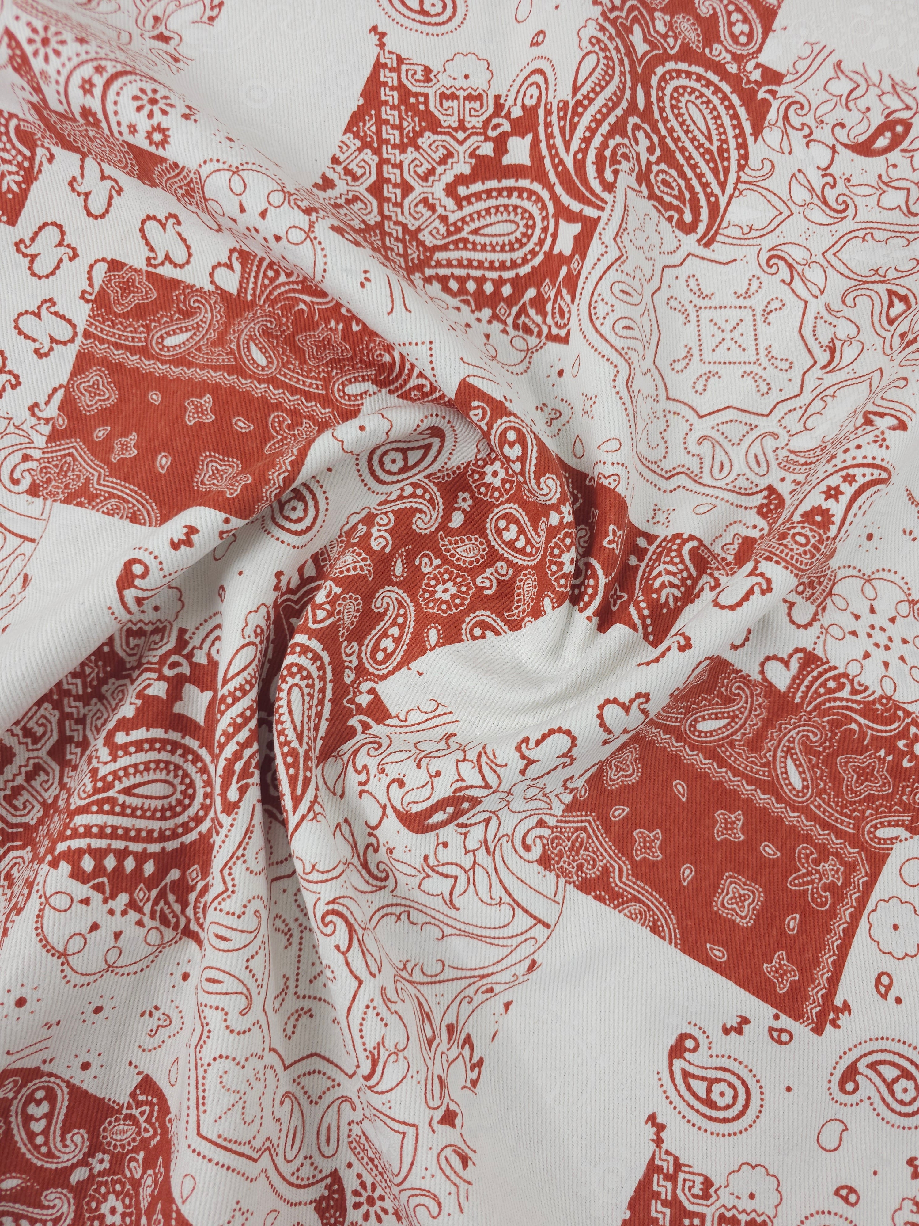 Rustic Orange Bandana Denim