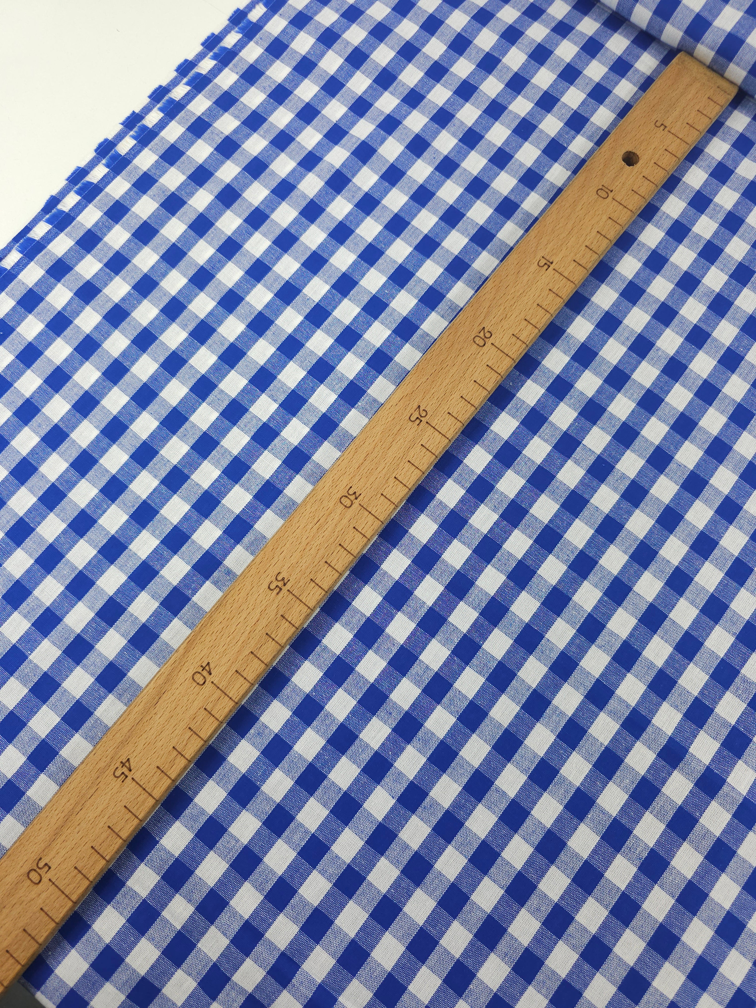 Cobalt Blue Gingham 100% Cotton