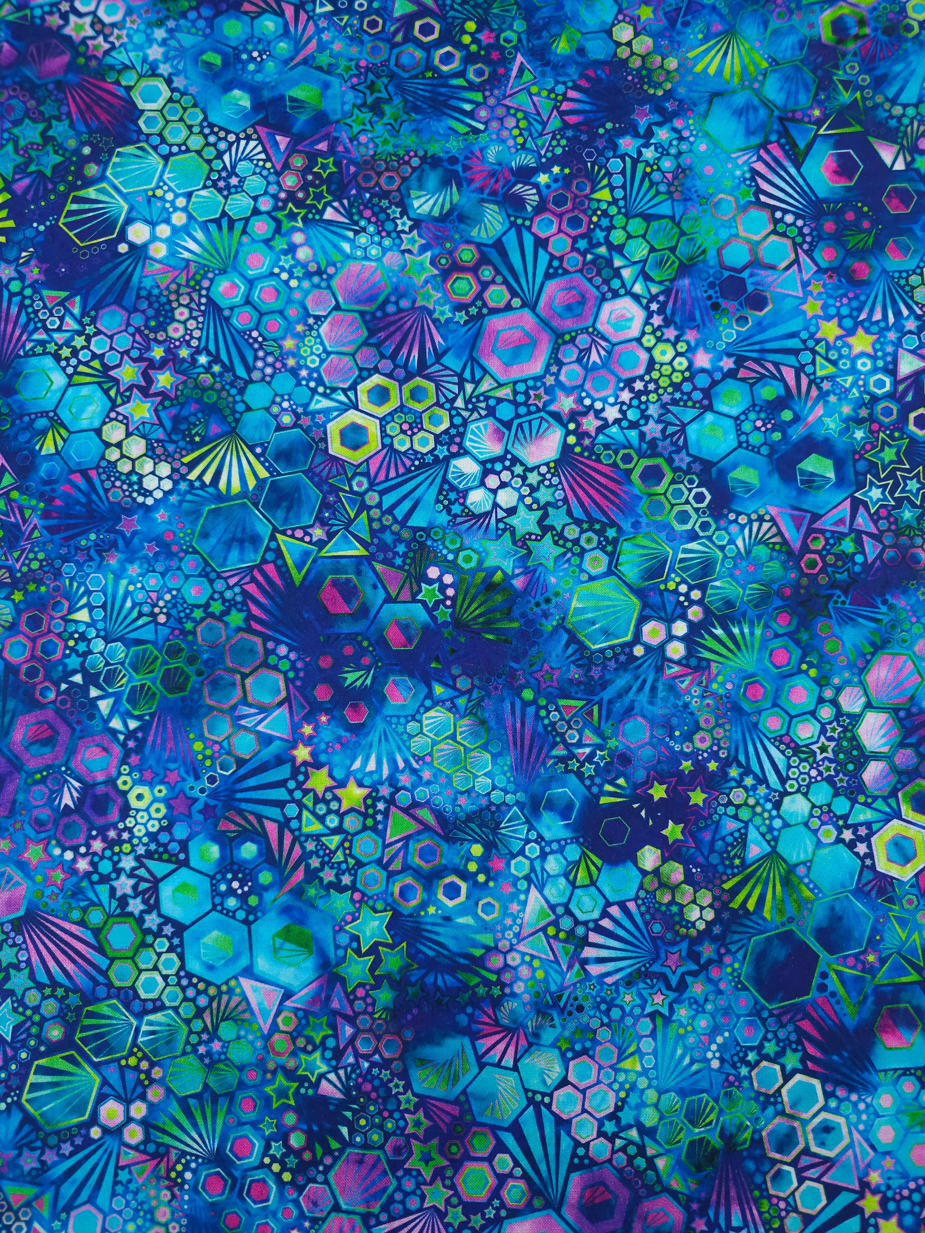 Blue Star Phantasma 100% Cotton 106" - Robert Kaufman *EXTRA WIDE*