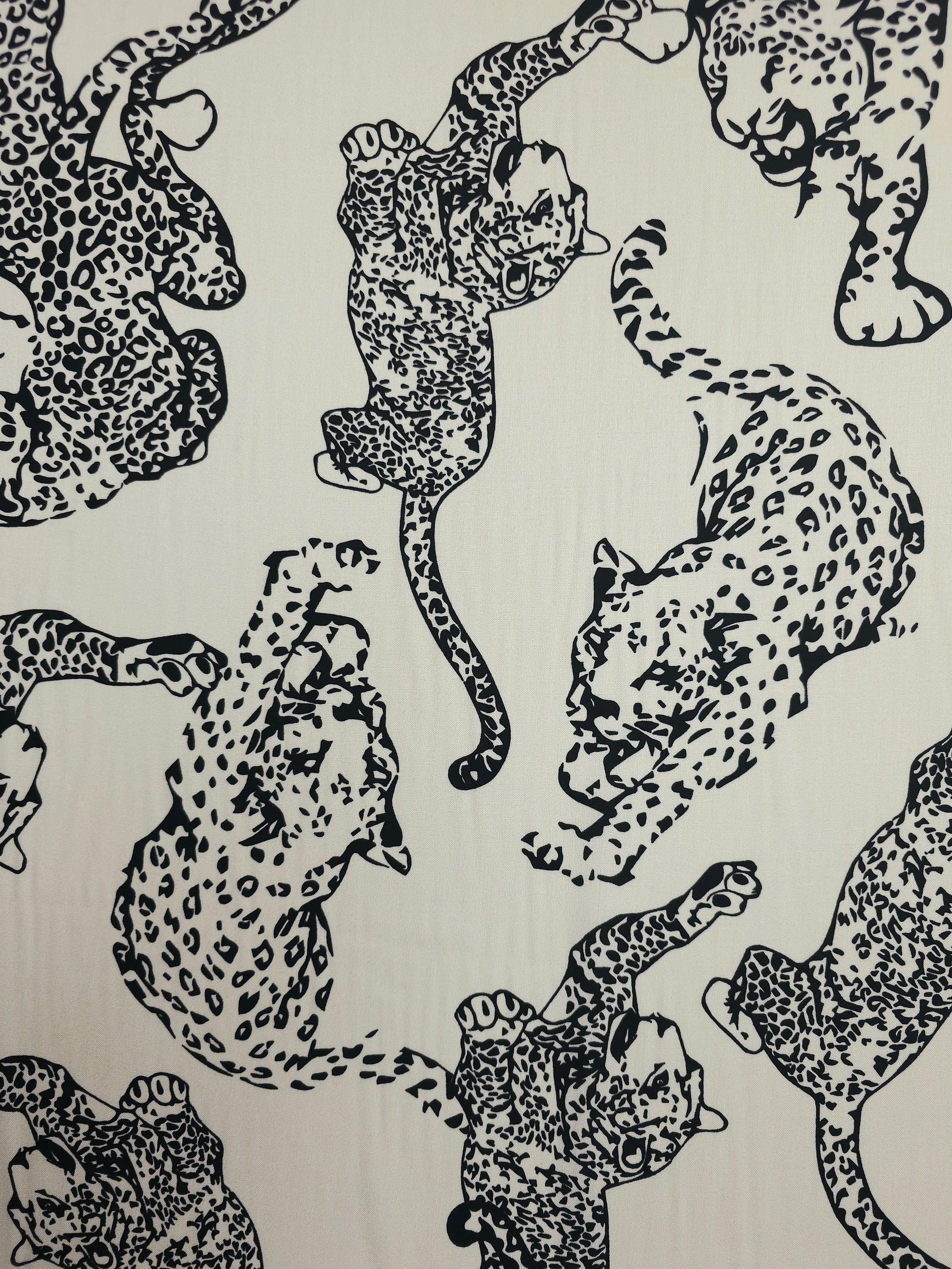 Ivory Leopard Viscose Challis