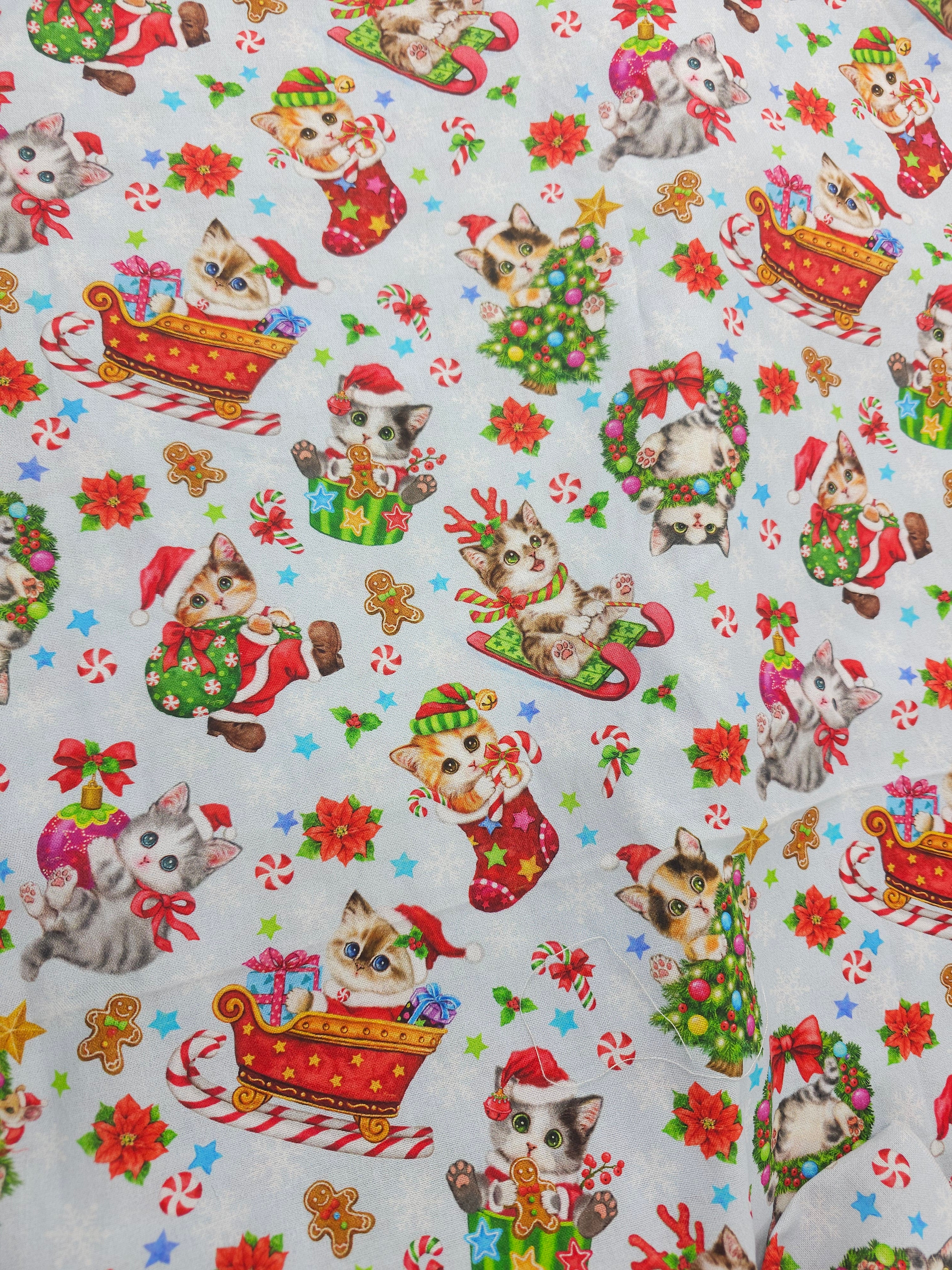 Cristmas cats Cotton- 2.8m piece