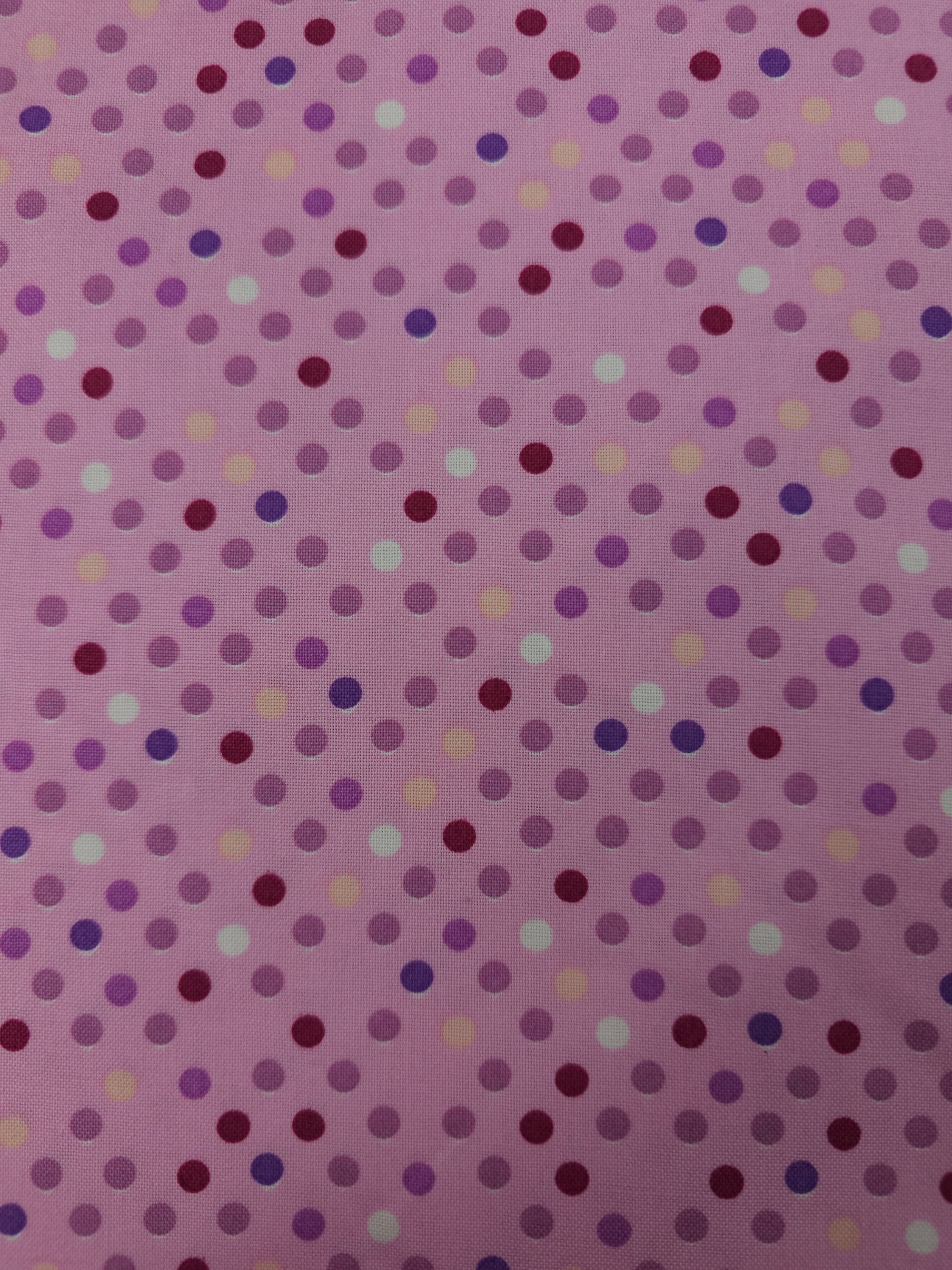 Pink Ditsy Irregular Polka Dot 100% Cotton
