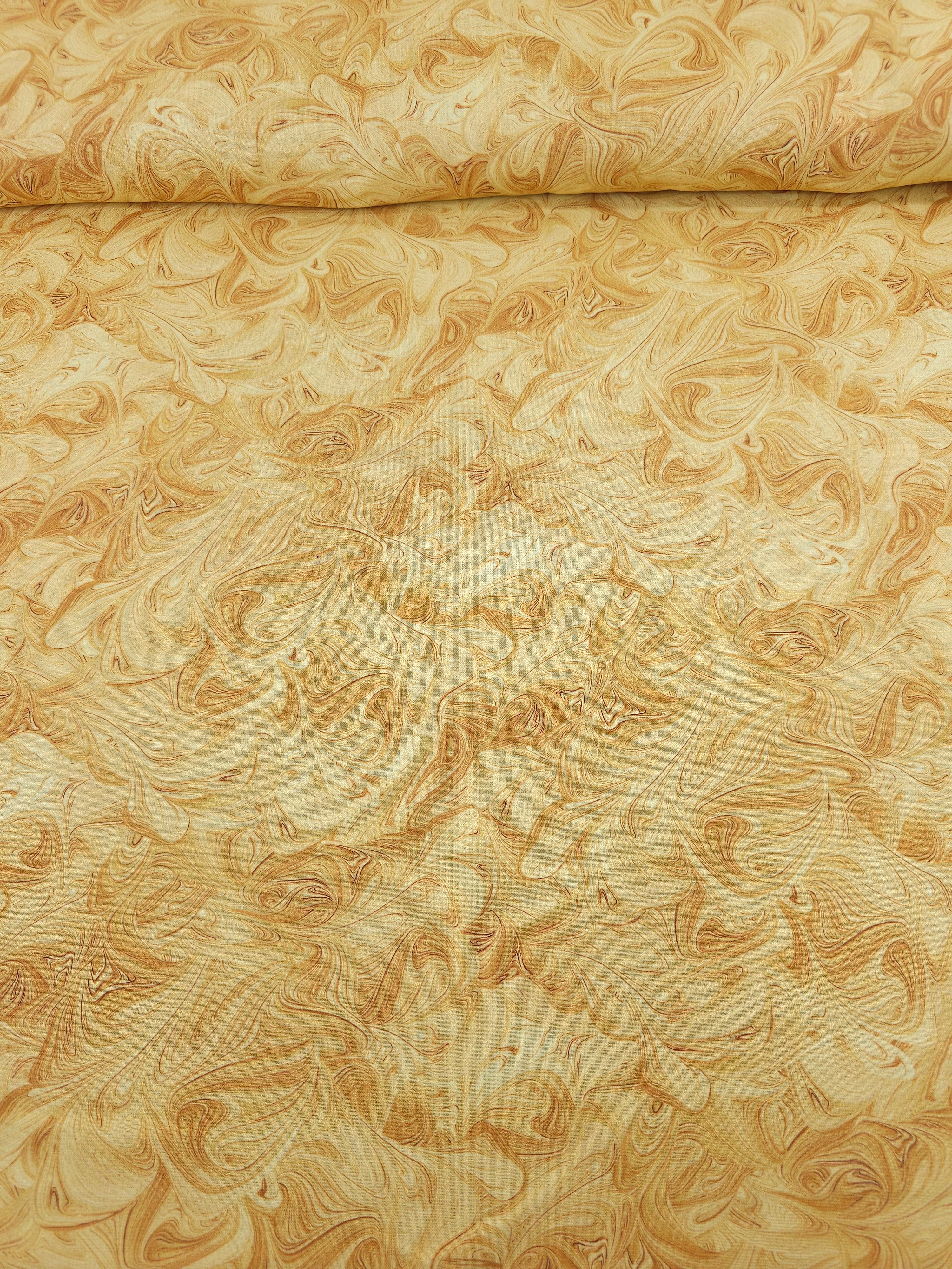 Honey Yellow Marble Swirl 100% Cotton 118" *EXTRA WIDE*
