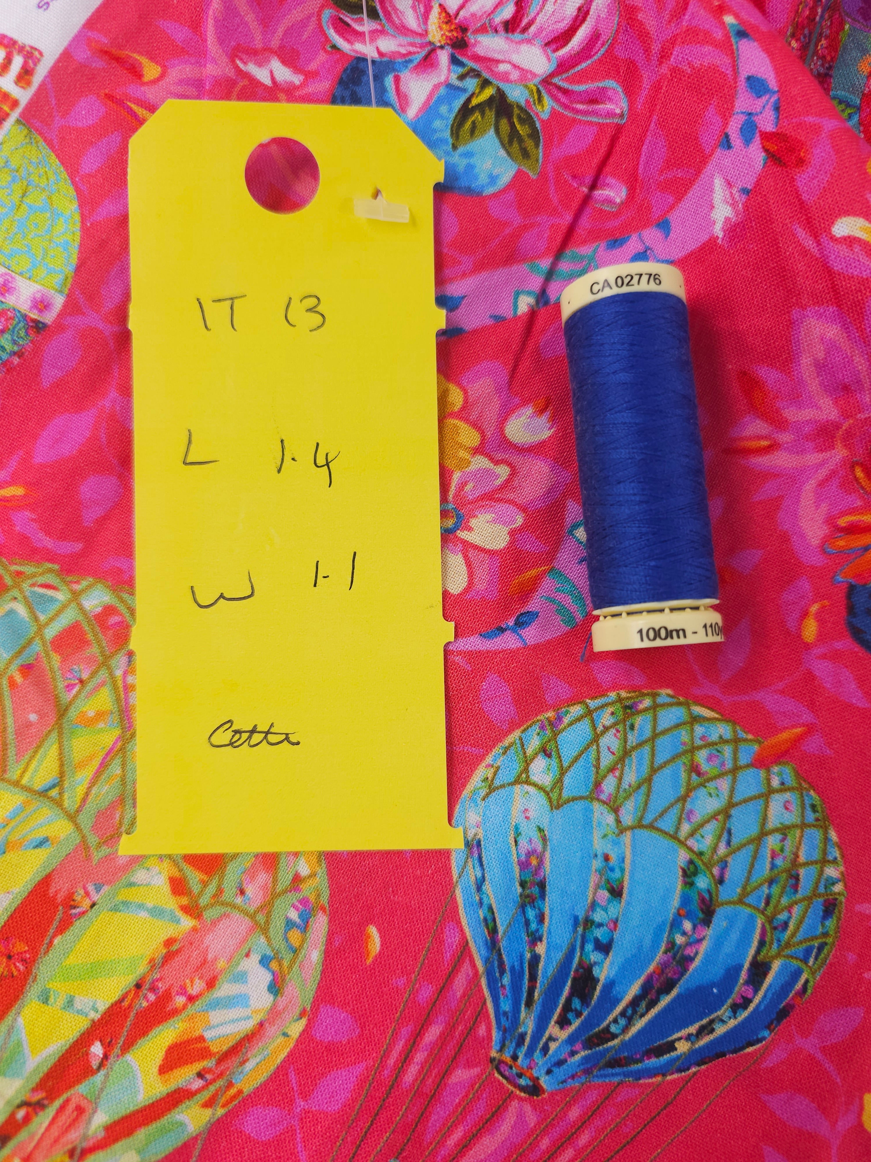 Pink hot air balloon Cotton- 1.4m piece