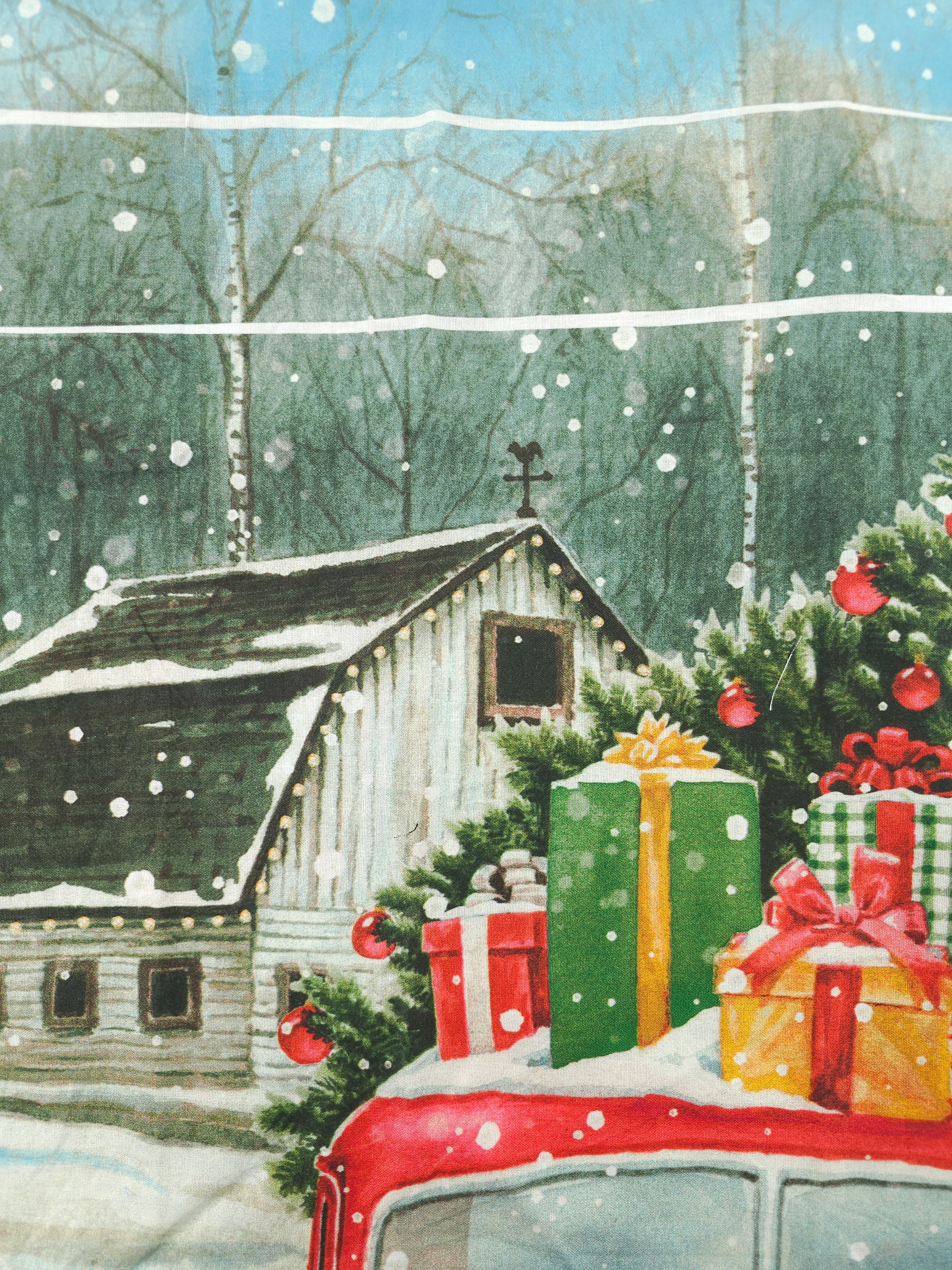 Christmas scene Cotton panel- 0.9m