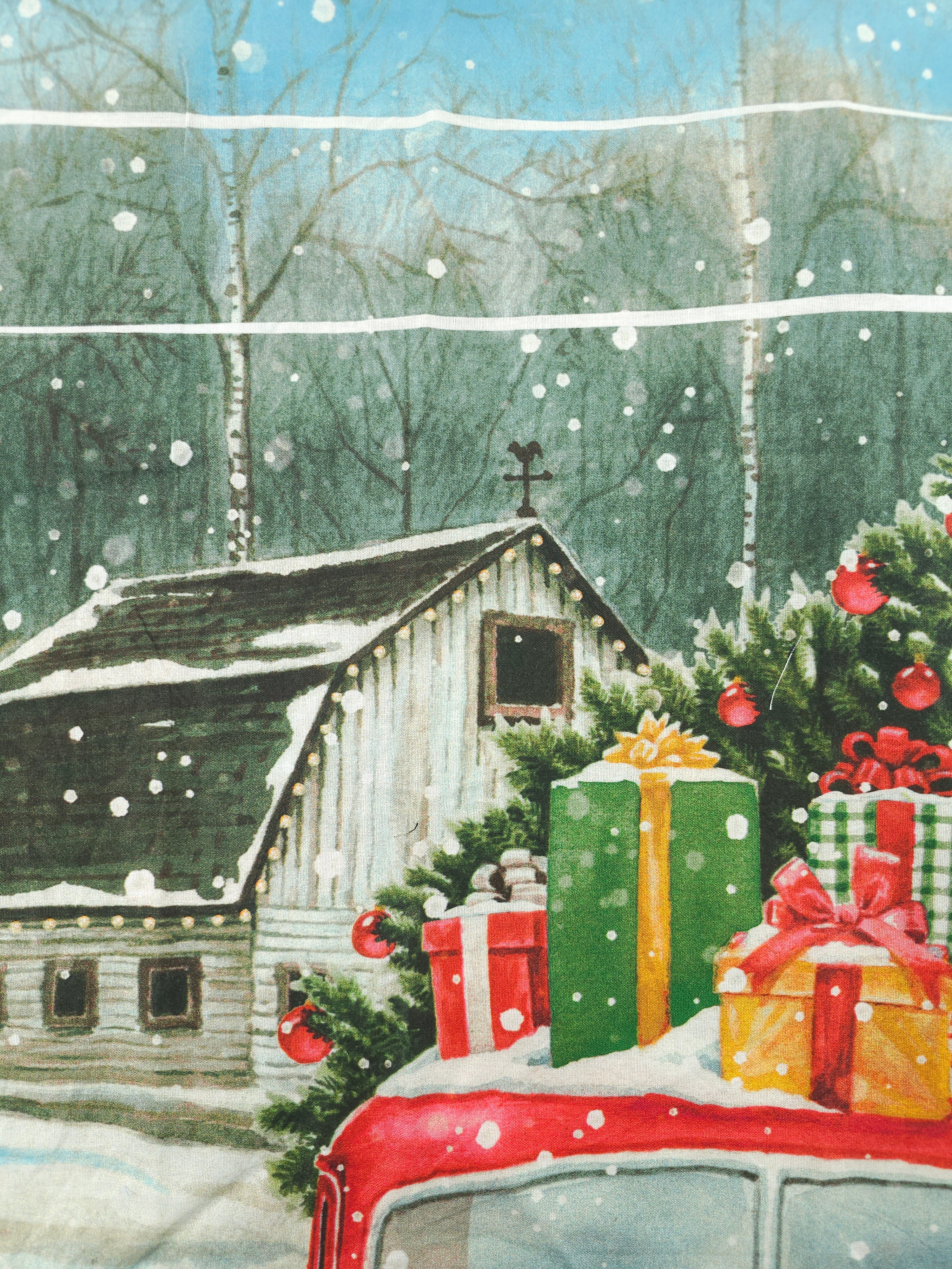 Christmas scene Cotton panel- 0.9m