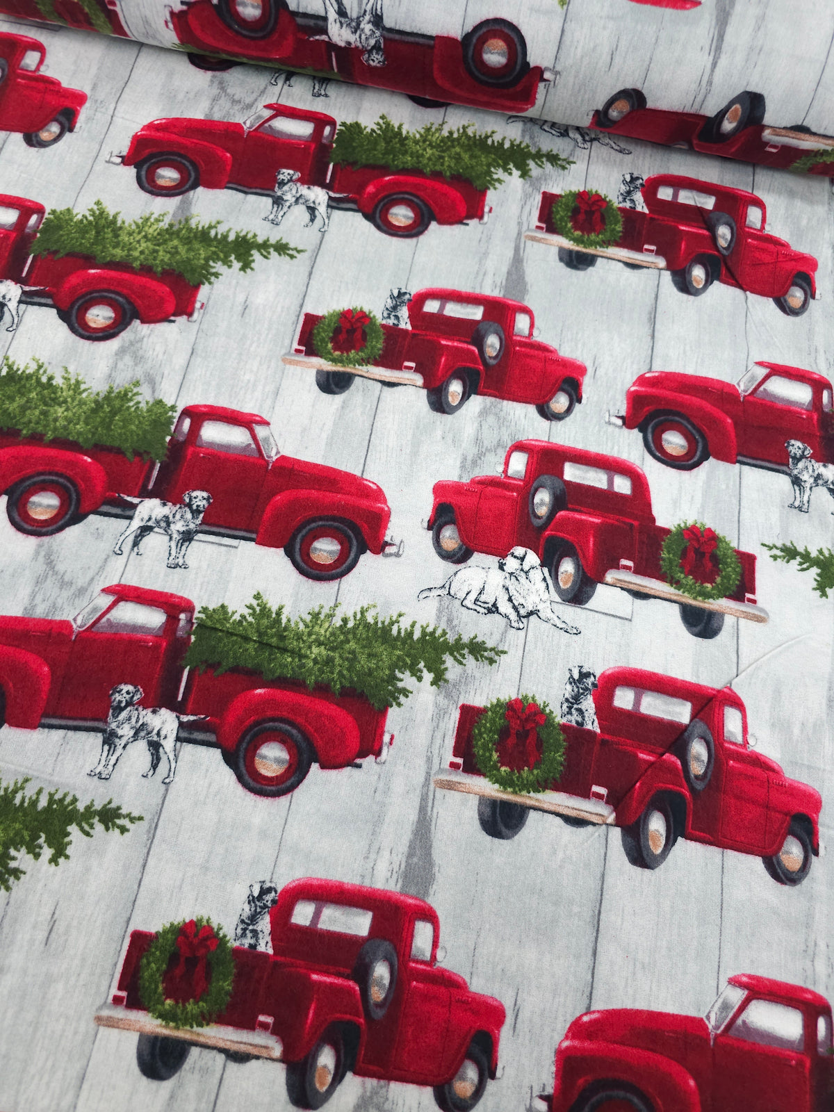 Christmas Truck Lightweight Flannel Cotton - Joann