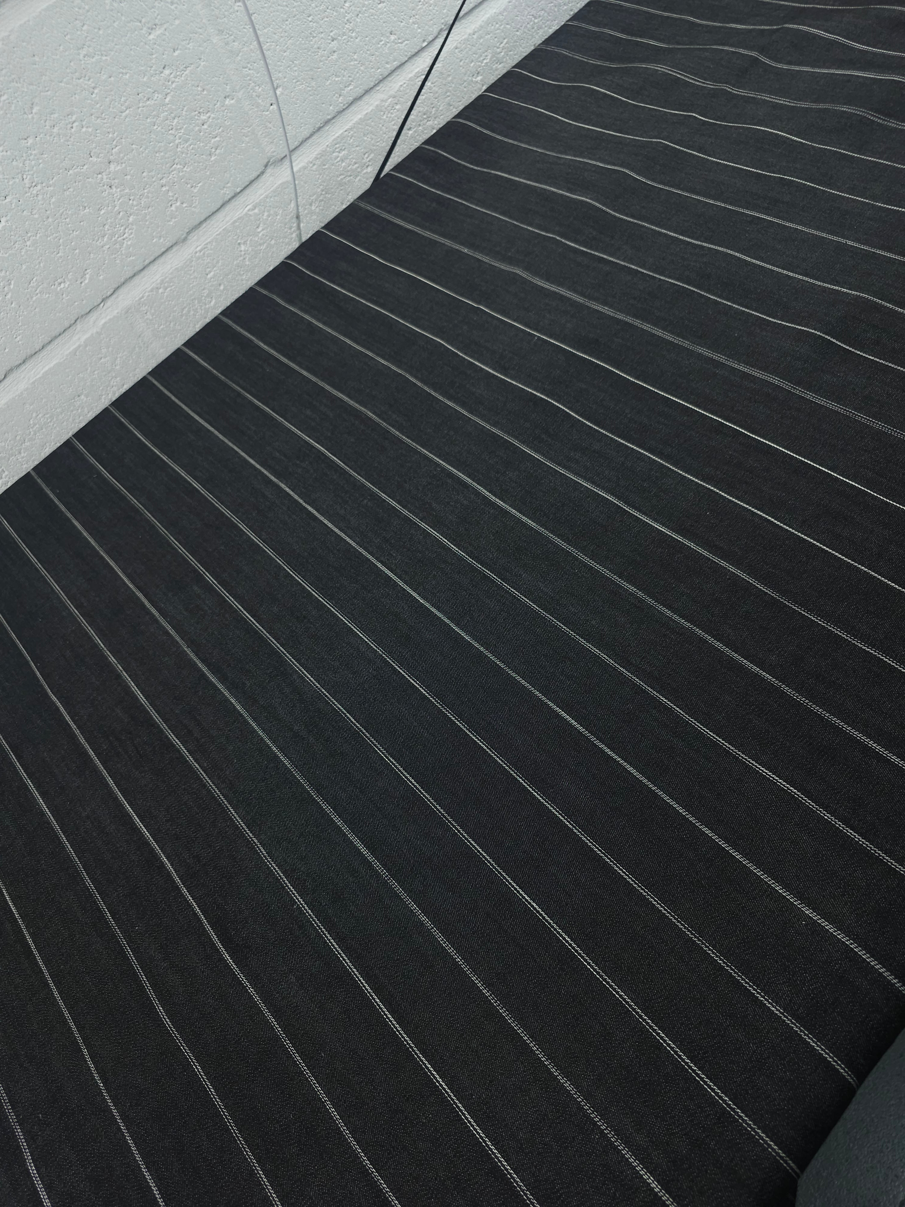 Charcoal Black Block Stripe Denim