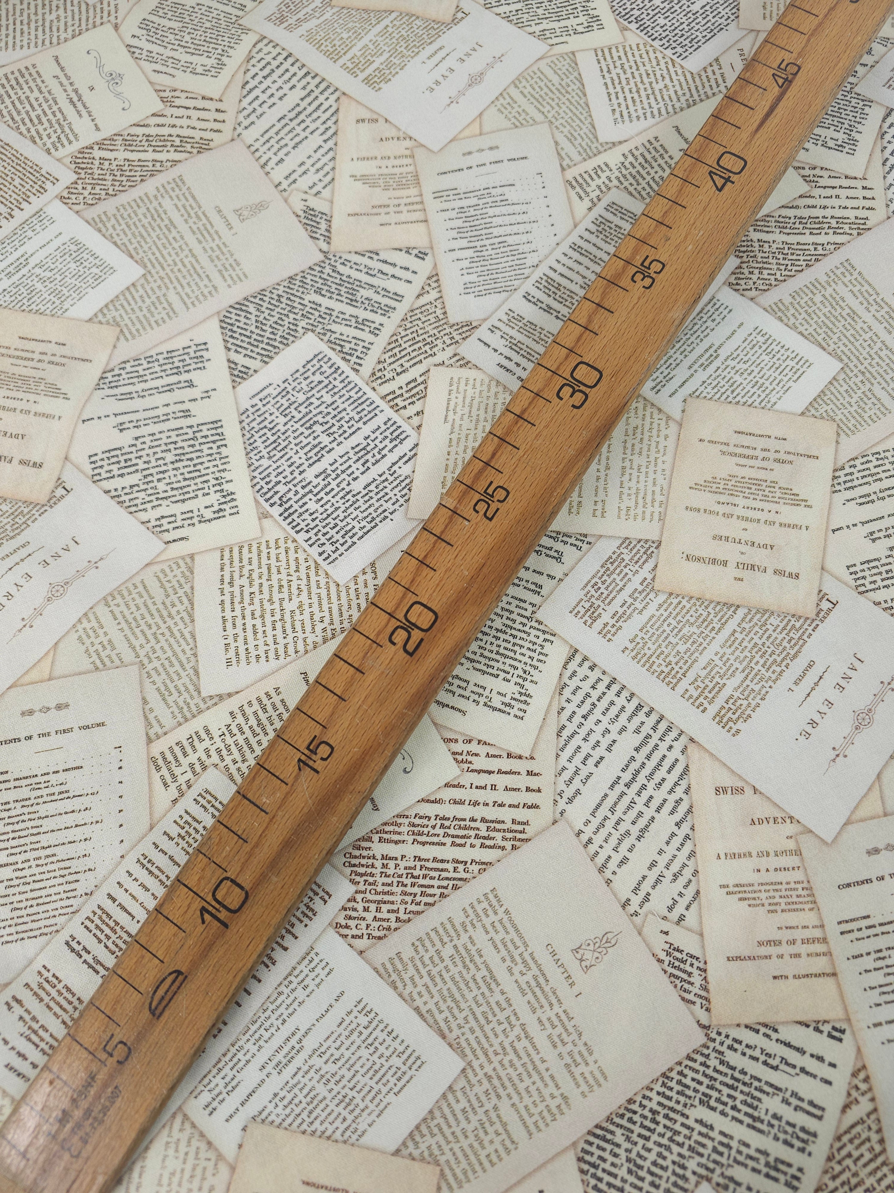 Retro Book Pages 100% Cotton 110” - Robert Kaufman *EXTRA WIDE*