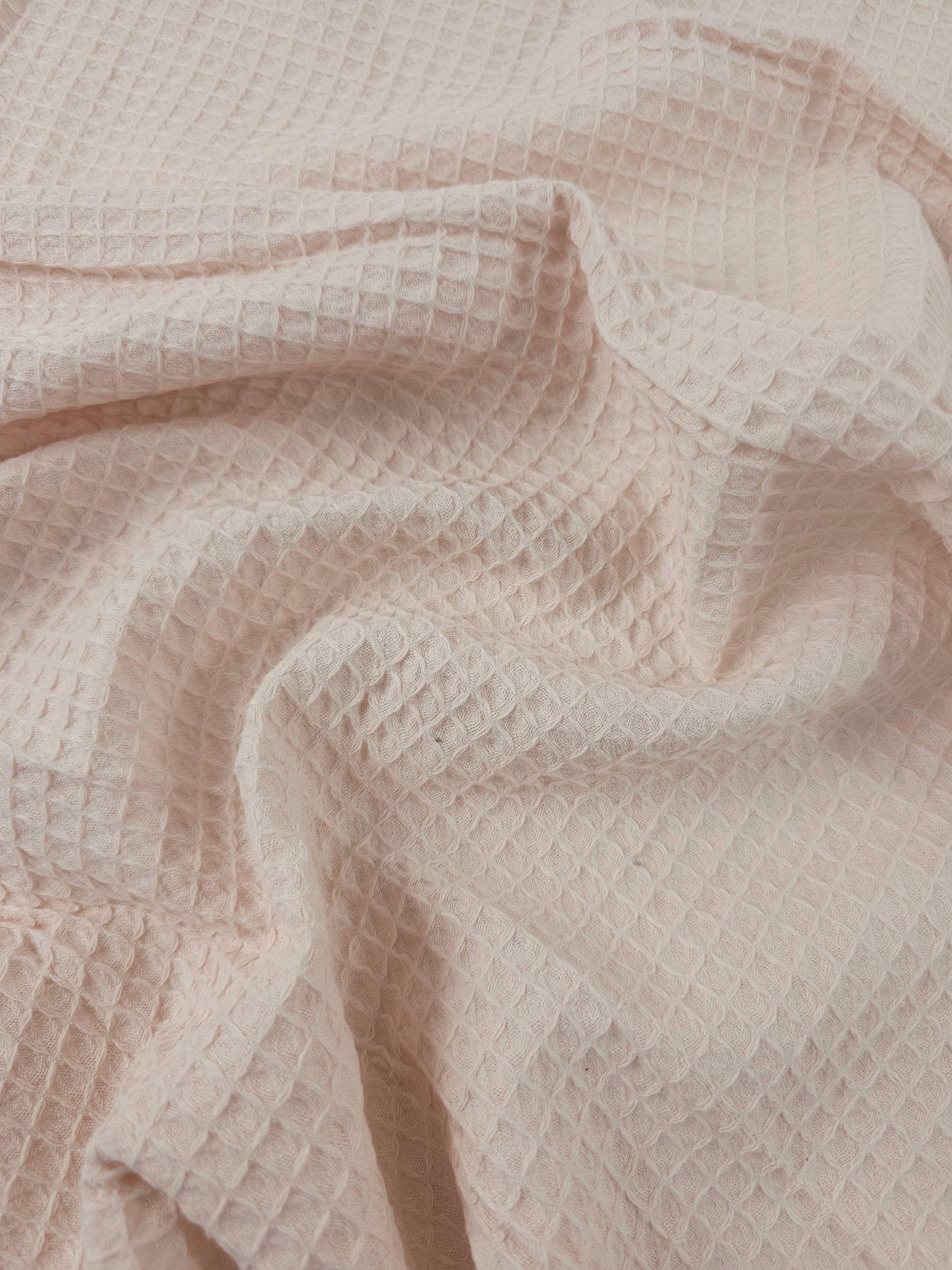 Pale Peach Waffle Cotton *EXTRA WIDE*