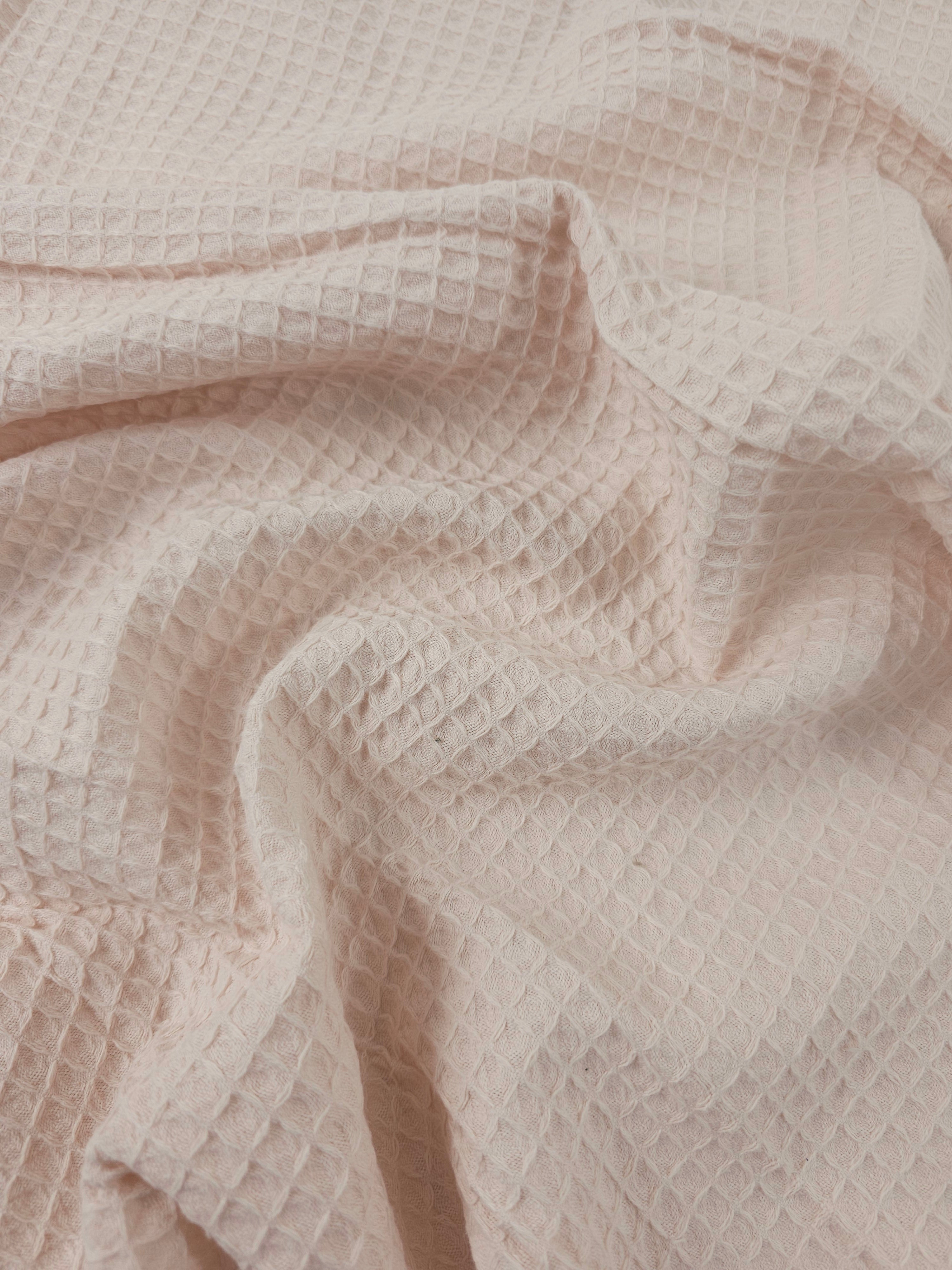 Pale Peach Waffle Cotton *EXTRA WIDE*