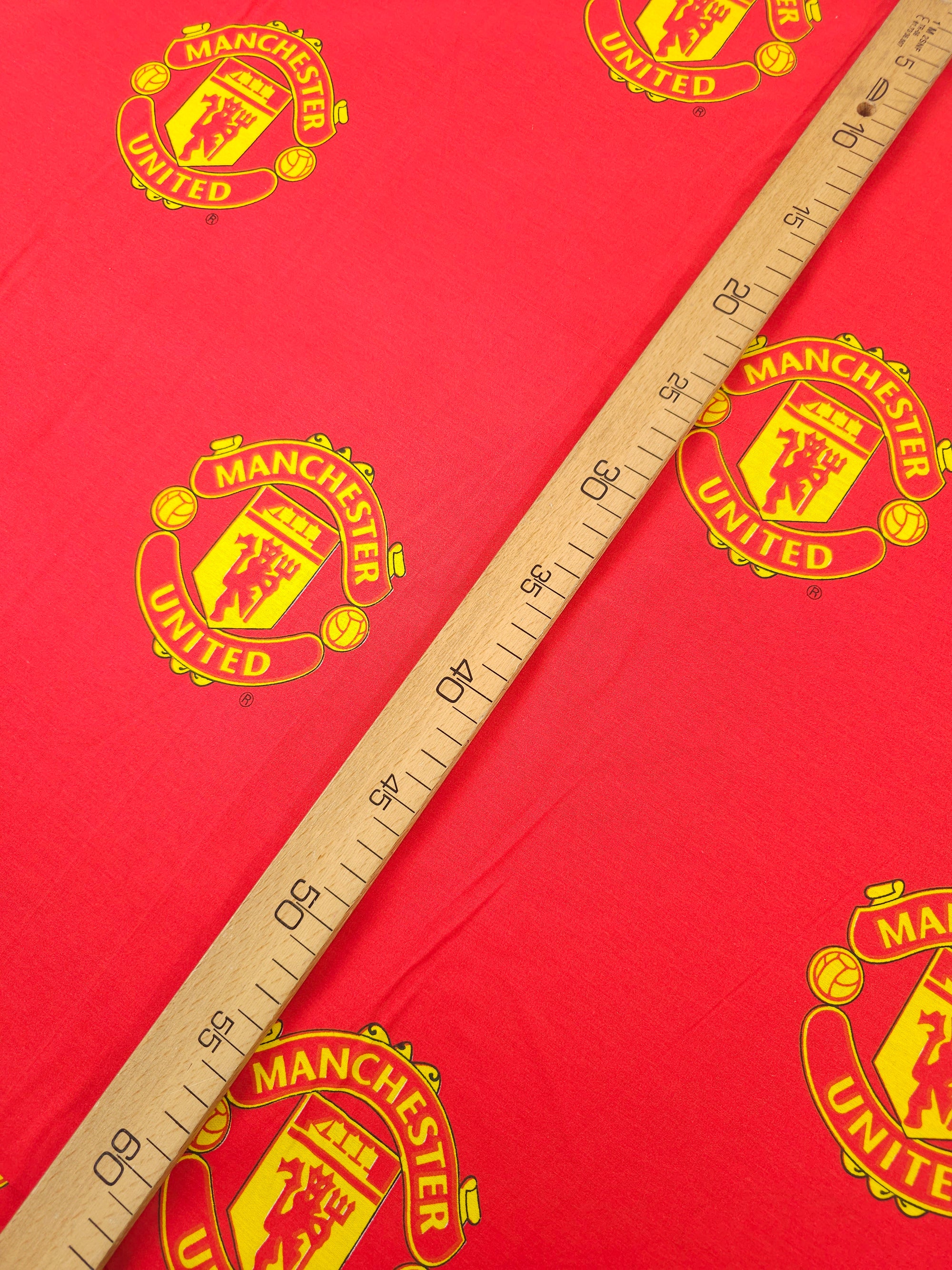 Red Machester United FC Emblem 100% Cotton Football Fabric 98" *EXTRA WIDE*