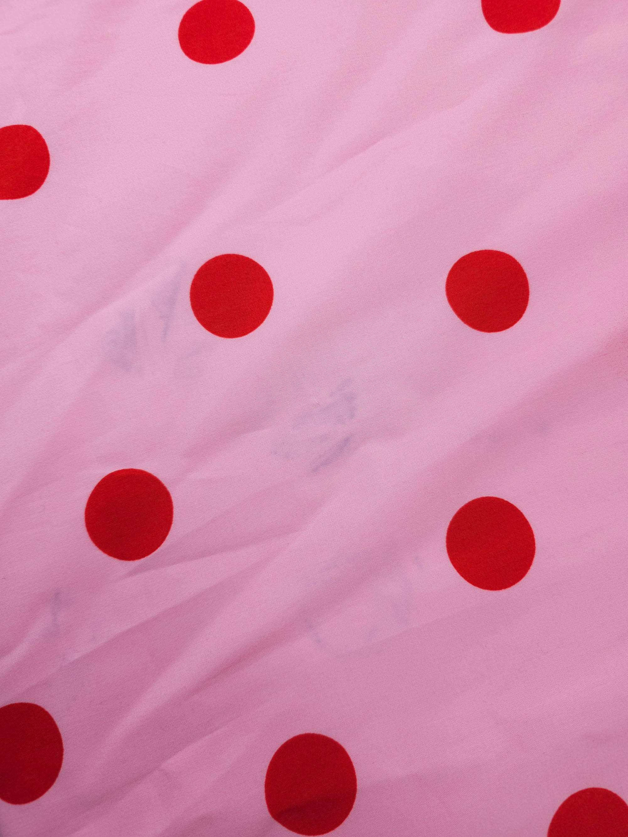 Pink/Red Big Polka Spot Cotton Poplin *DEFECT*