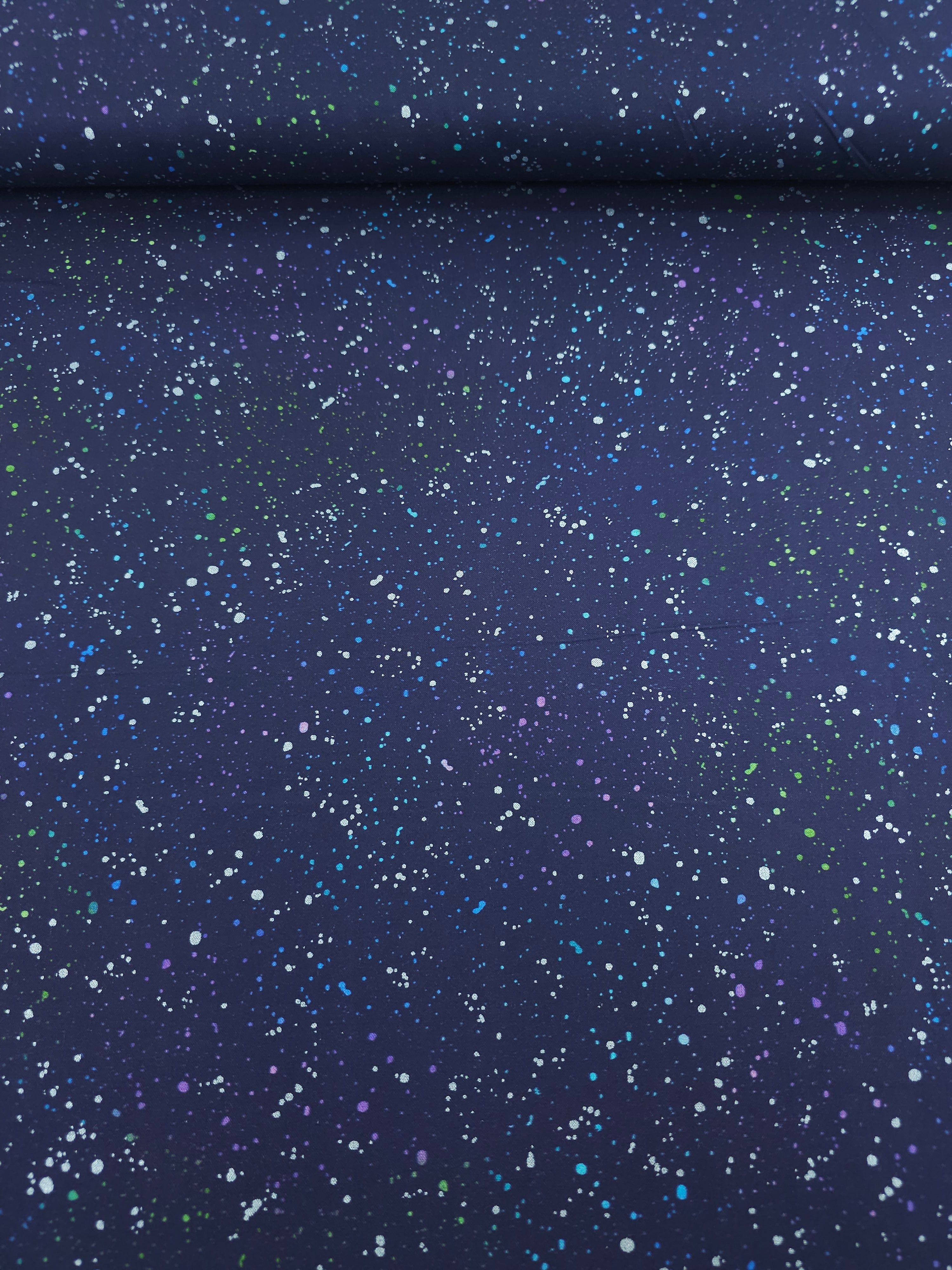Navy/Multi Speckle 100% Cotton - Benartex