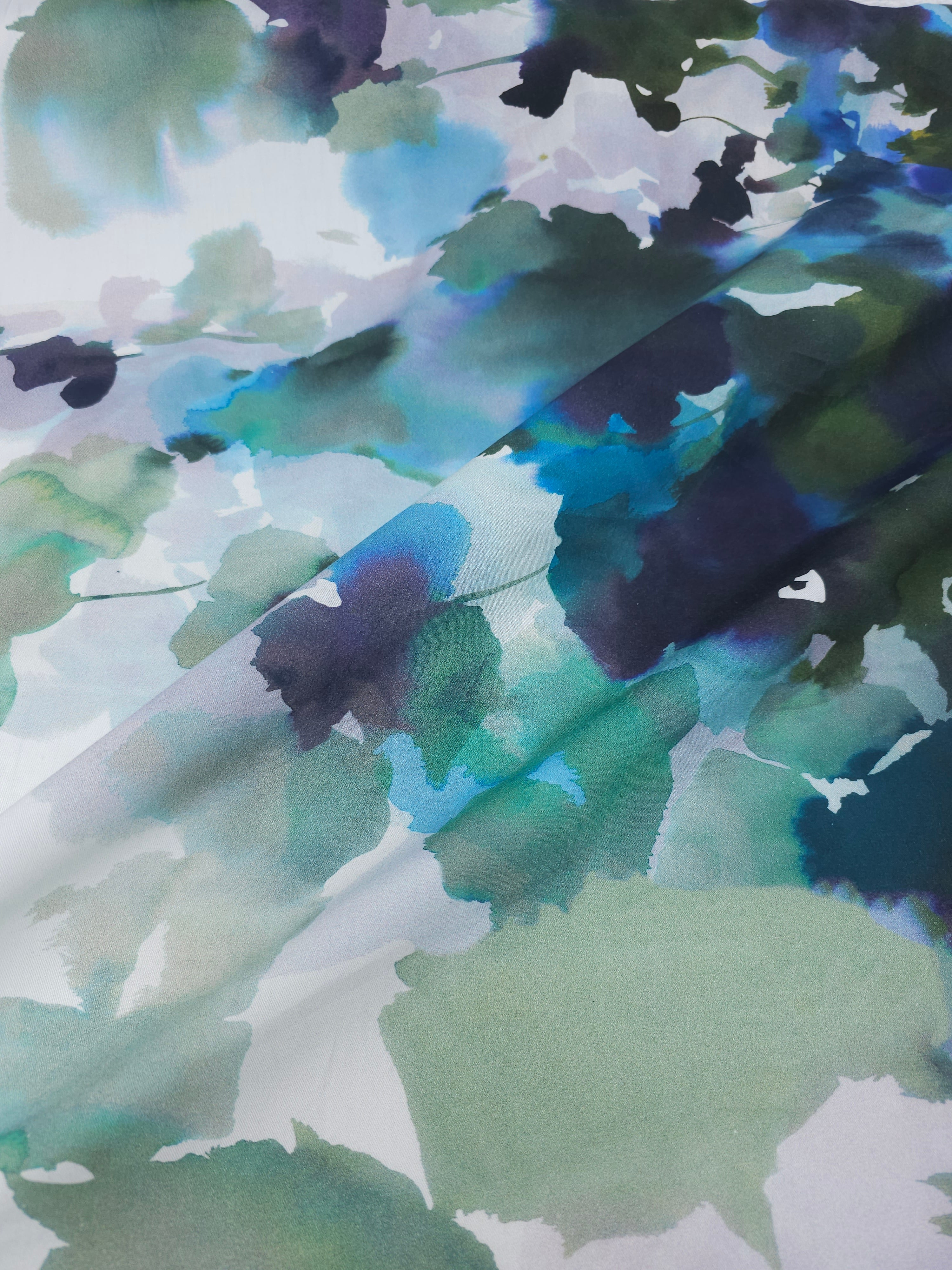 Watercolour Branch Smudge Lightweight Cotton Sateen