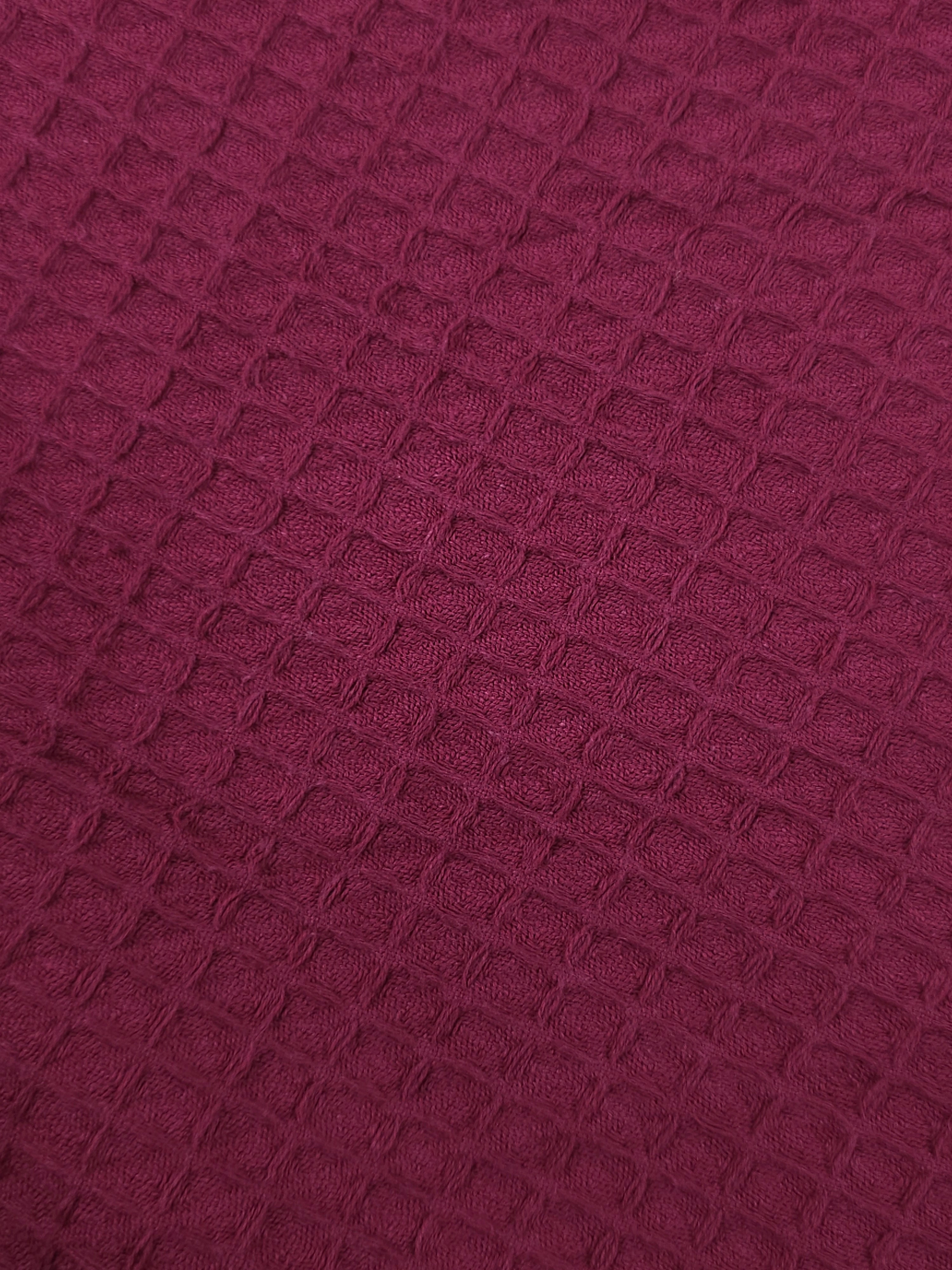 Ruby Wine Waffle Cotton *EXTRA WIDE*