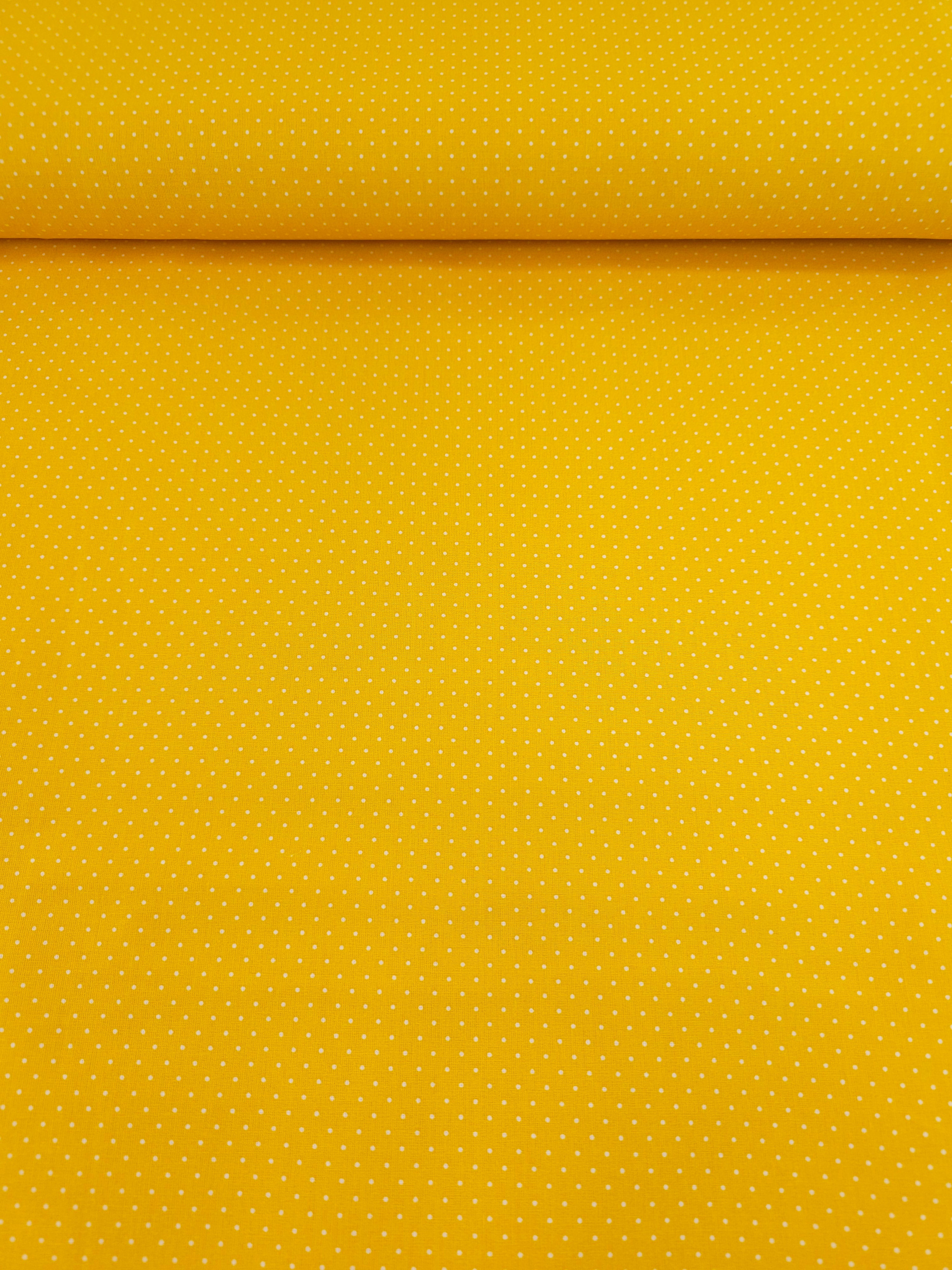 Marigold Micro Polka Dot Lightweight Cotton 60"