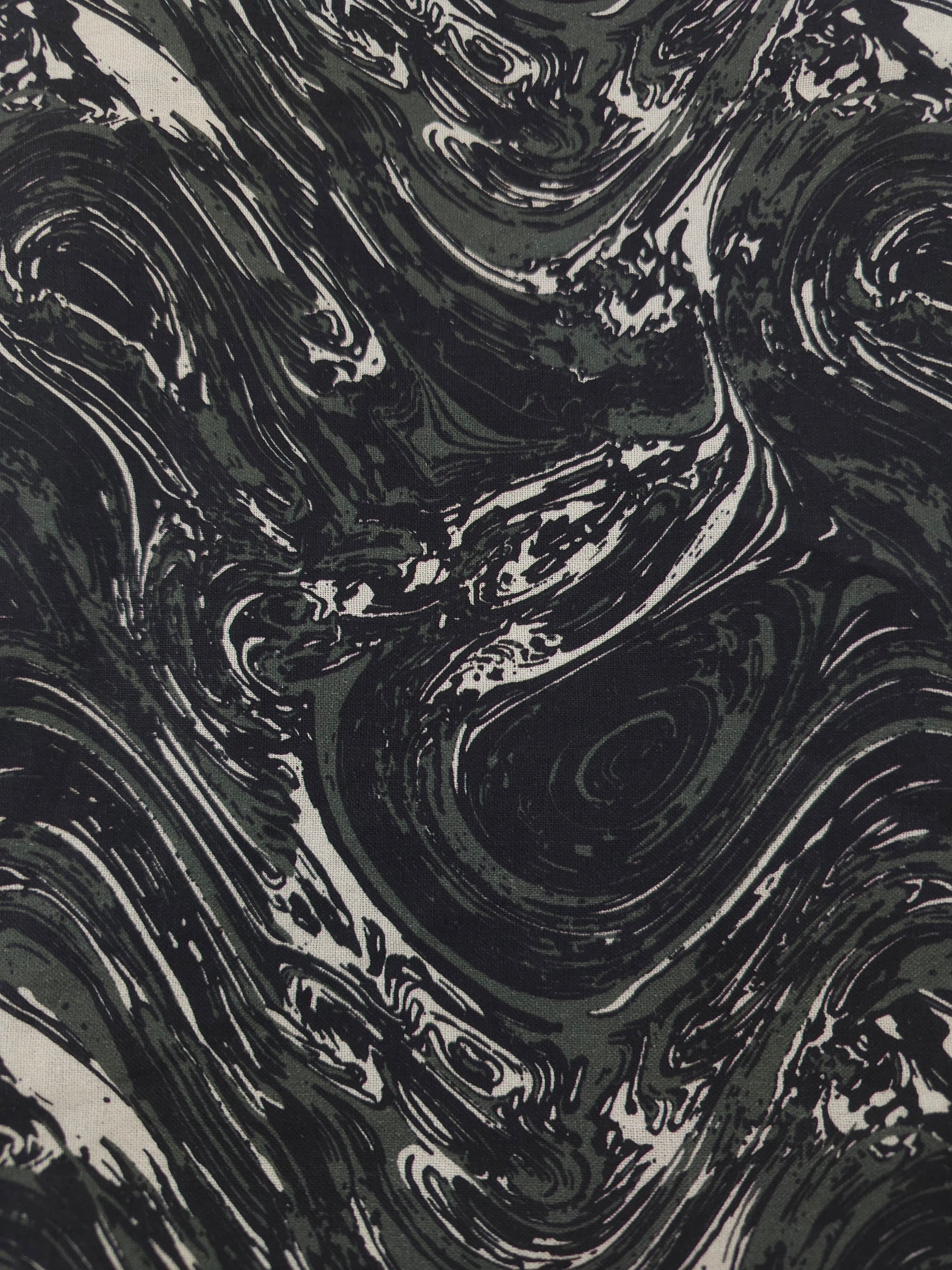 Black marbling Cotton- 1.6m piece