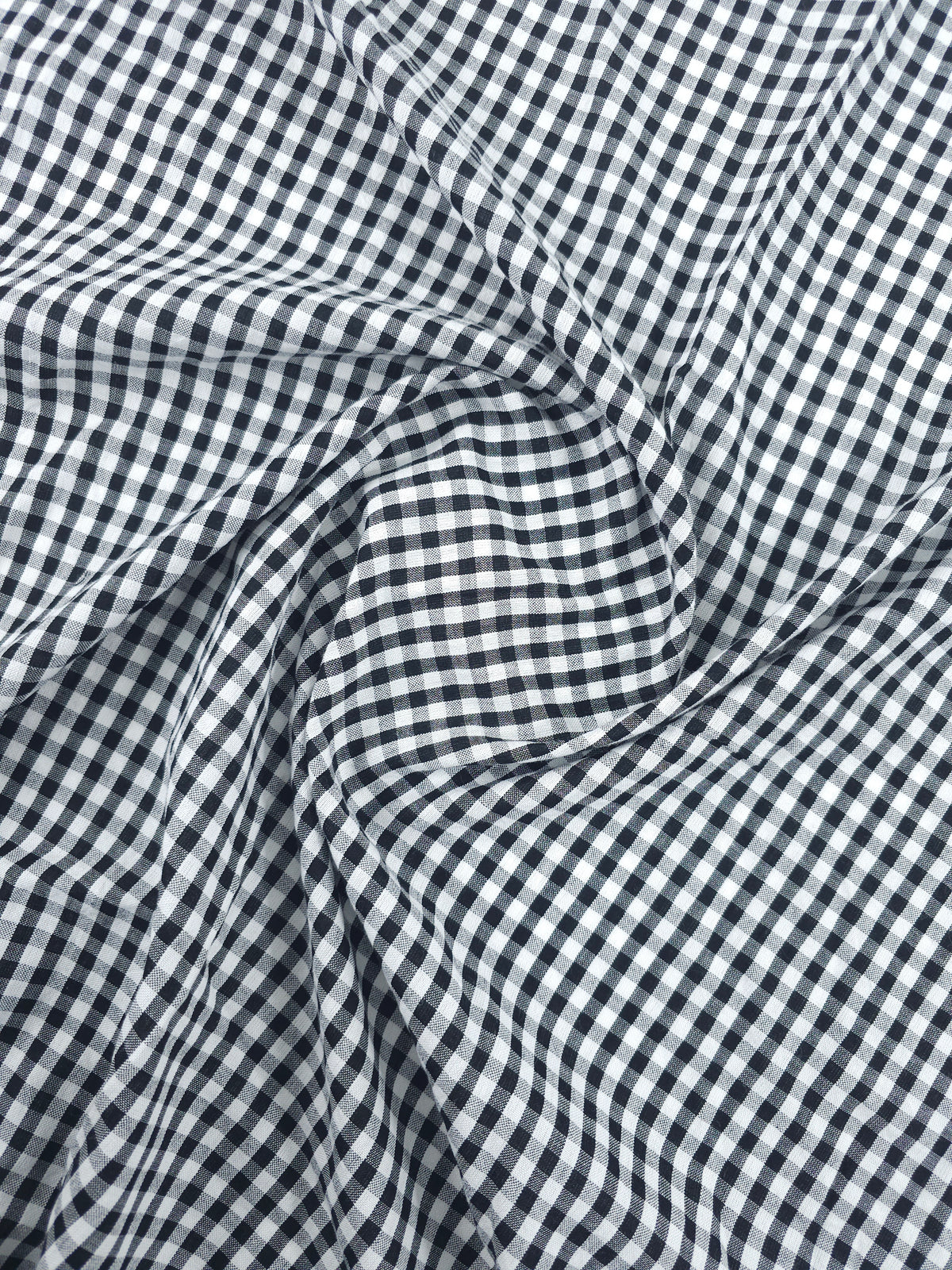 Black/White Small Gingham Cotton SeerSucker *PRE-ORDER*