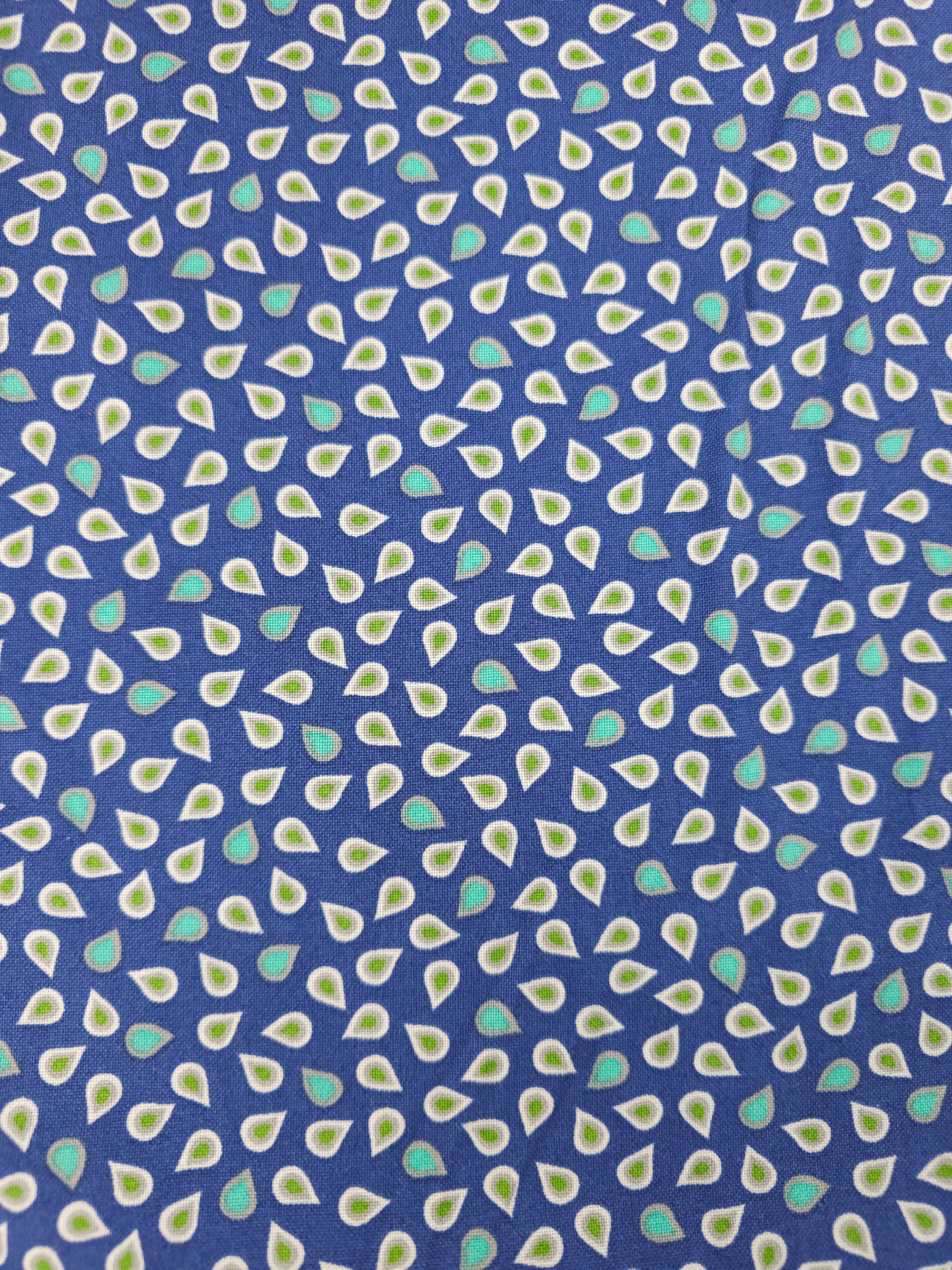 Blue/Green Mini Petal 100% Cotton