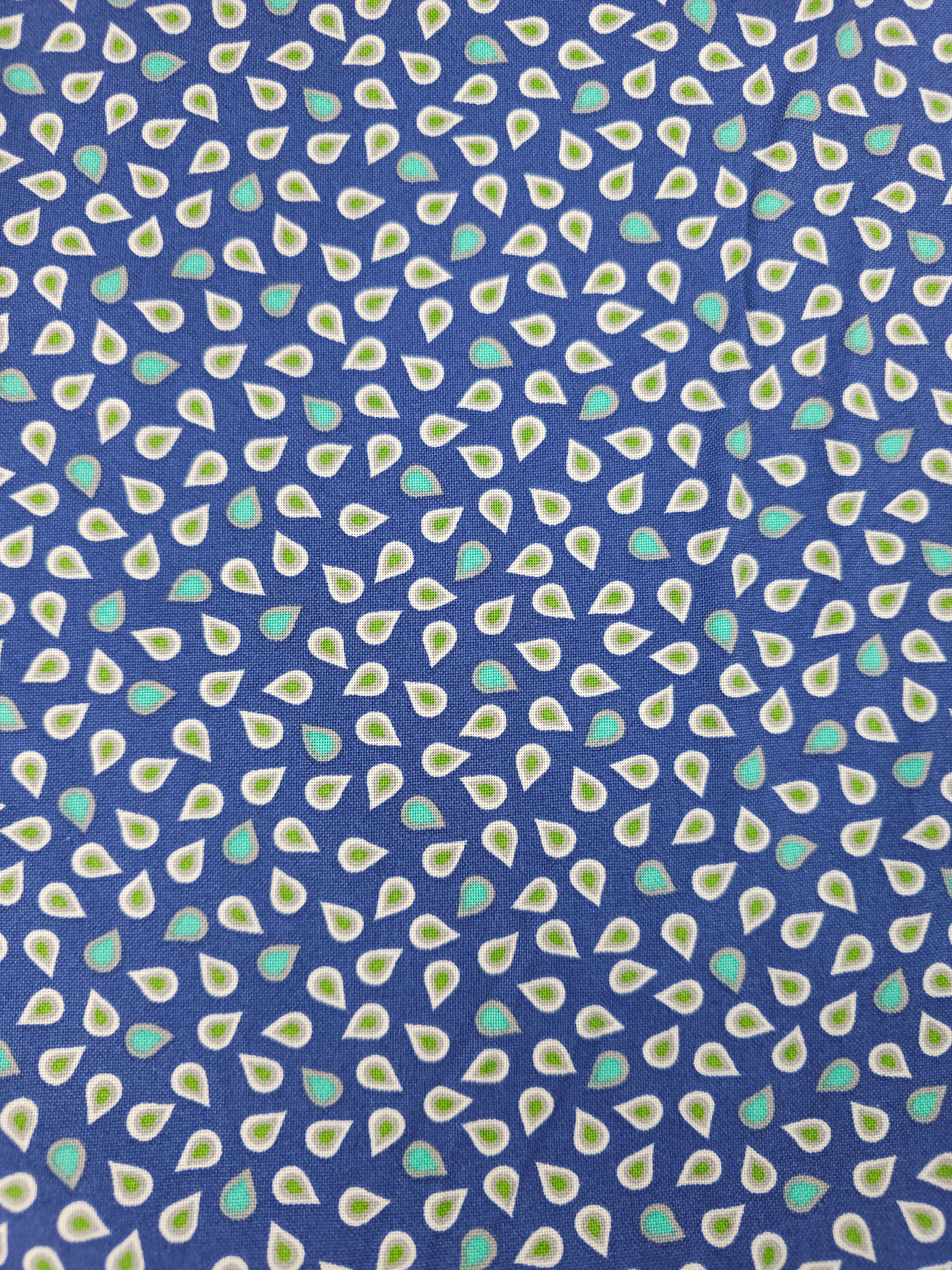 Blue/Green Mini Petal 100% Cotton