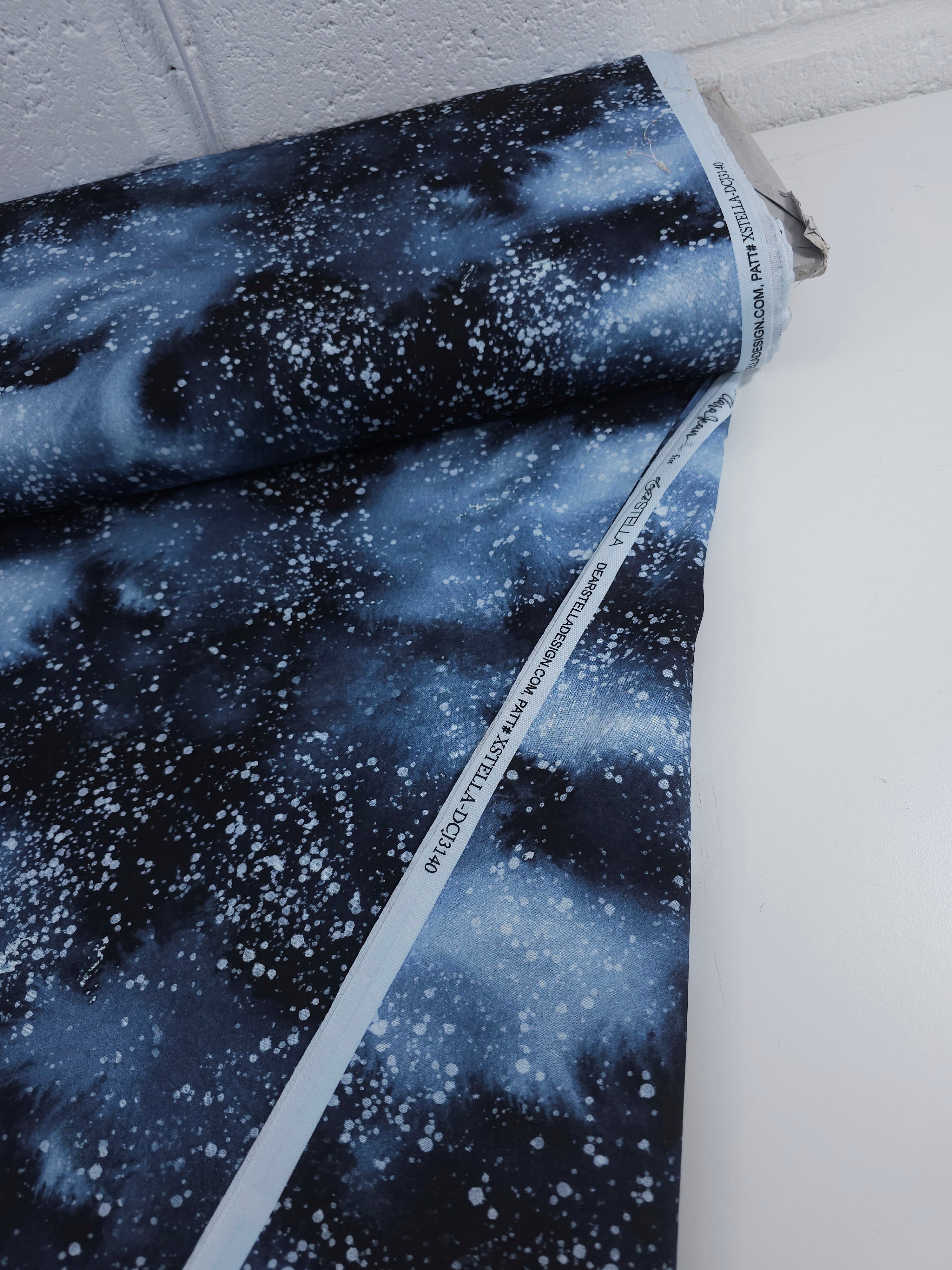 Smokey Blue Snow Storm 100% Cotton 106” *EXTRA WIDE*