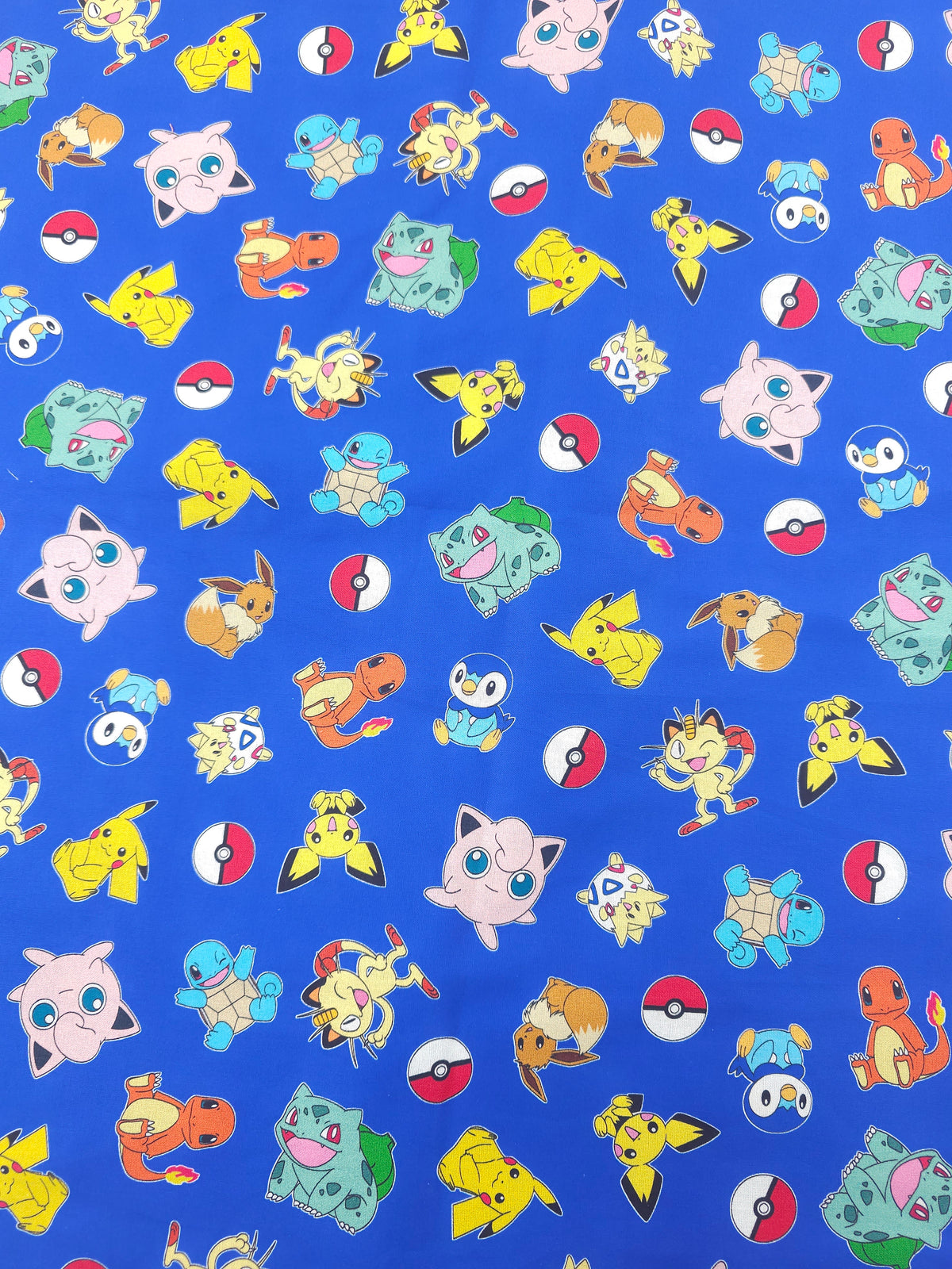Blue Pokemon Cotton- 1.2m piece