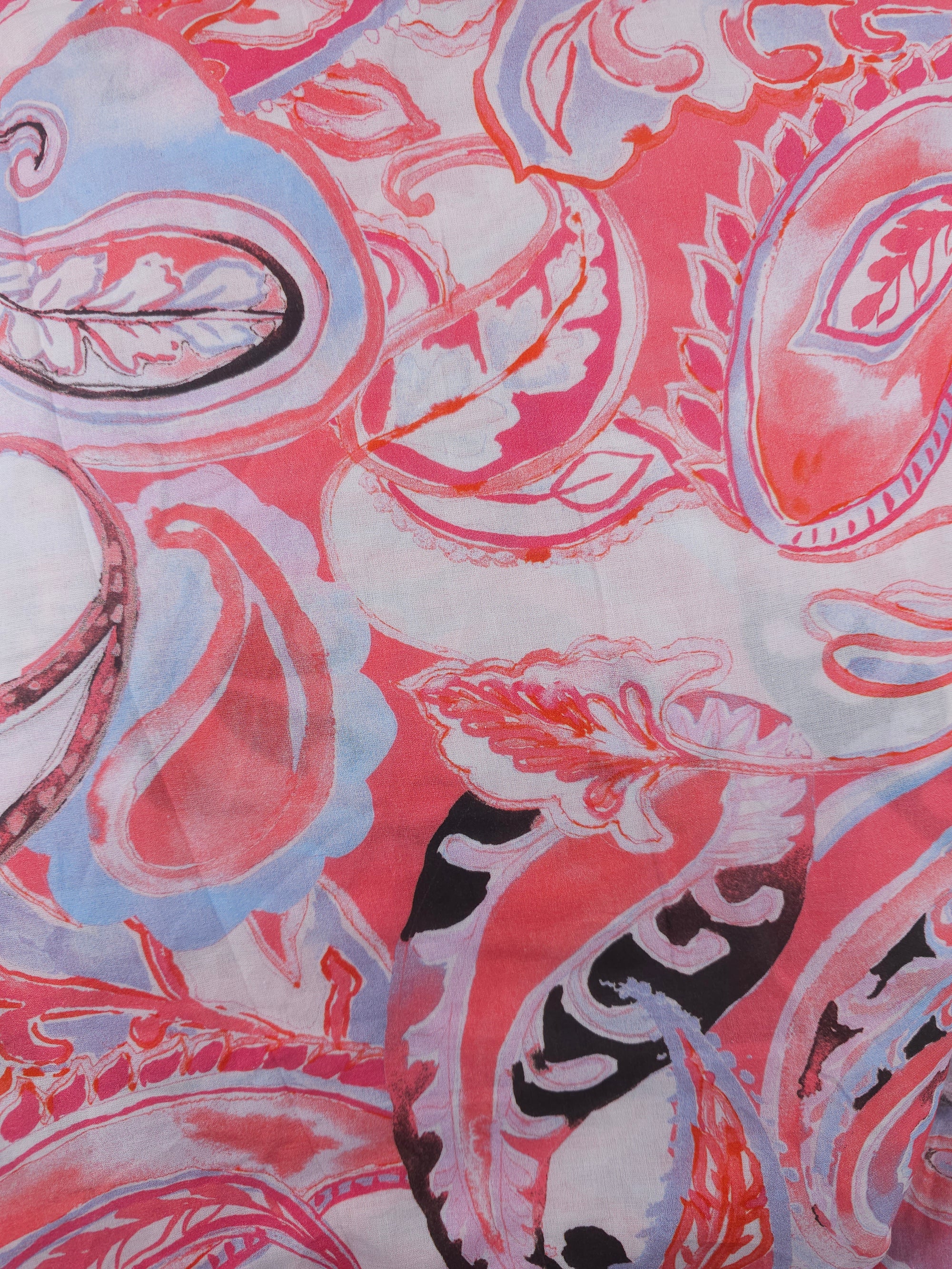Peach paisley Viscose- 5m piece