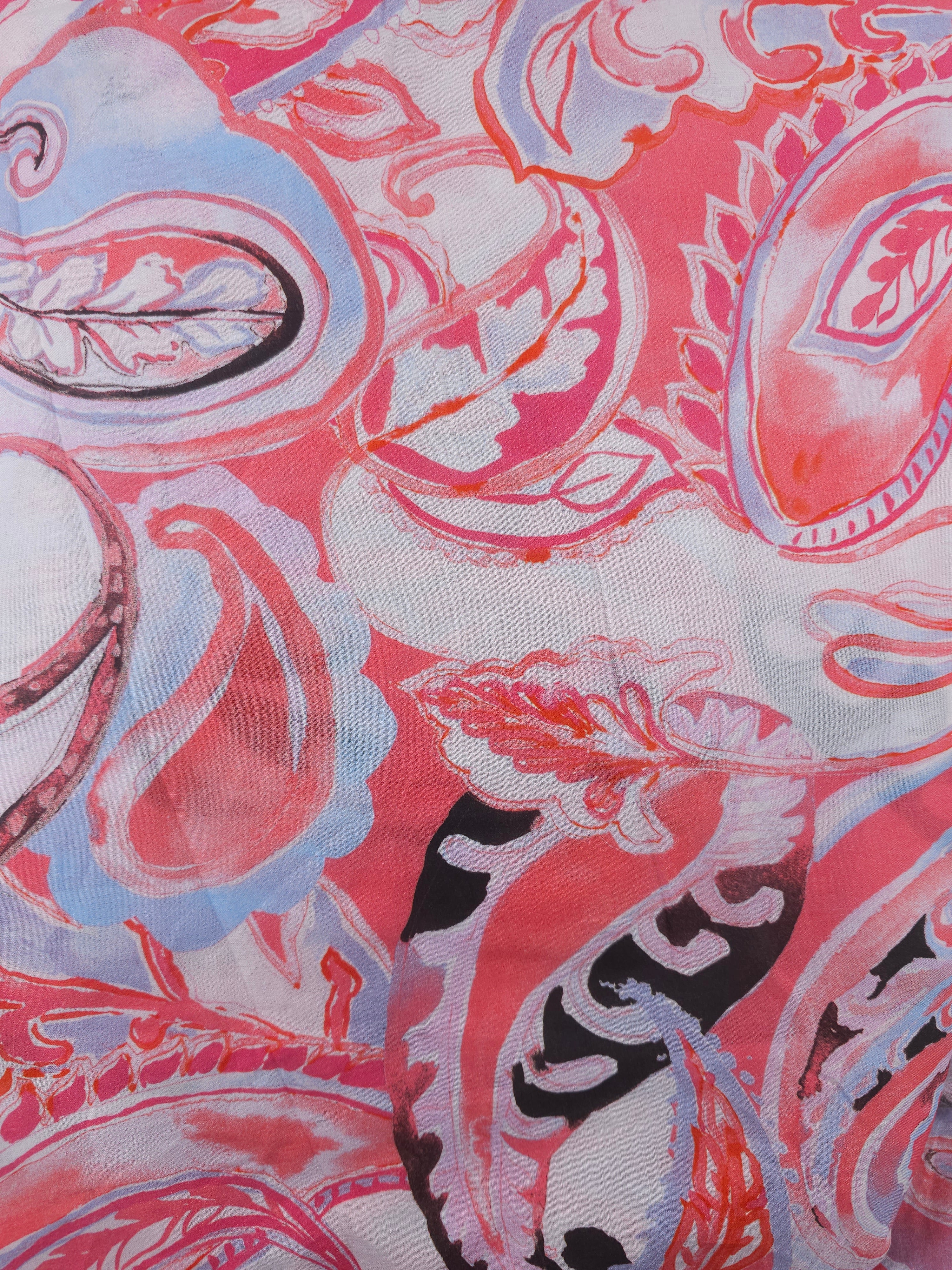 Peach paisley Viscose- 5m piece