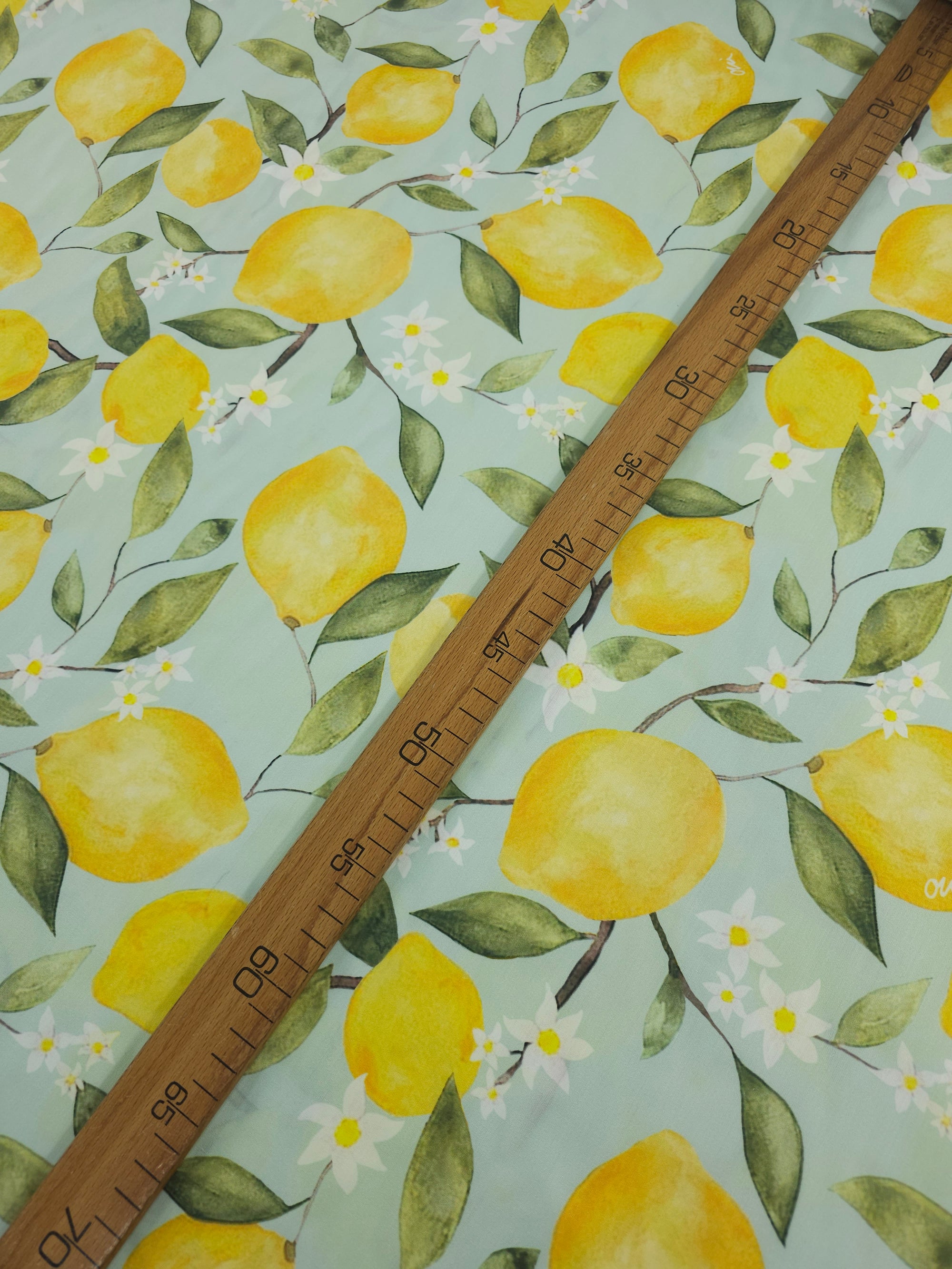 Lemon Daisy Branch Cotton Poplin