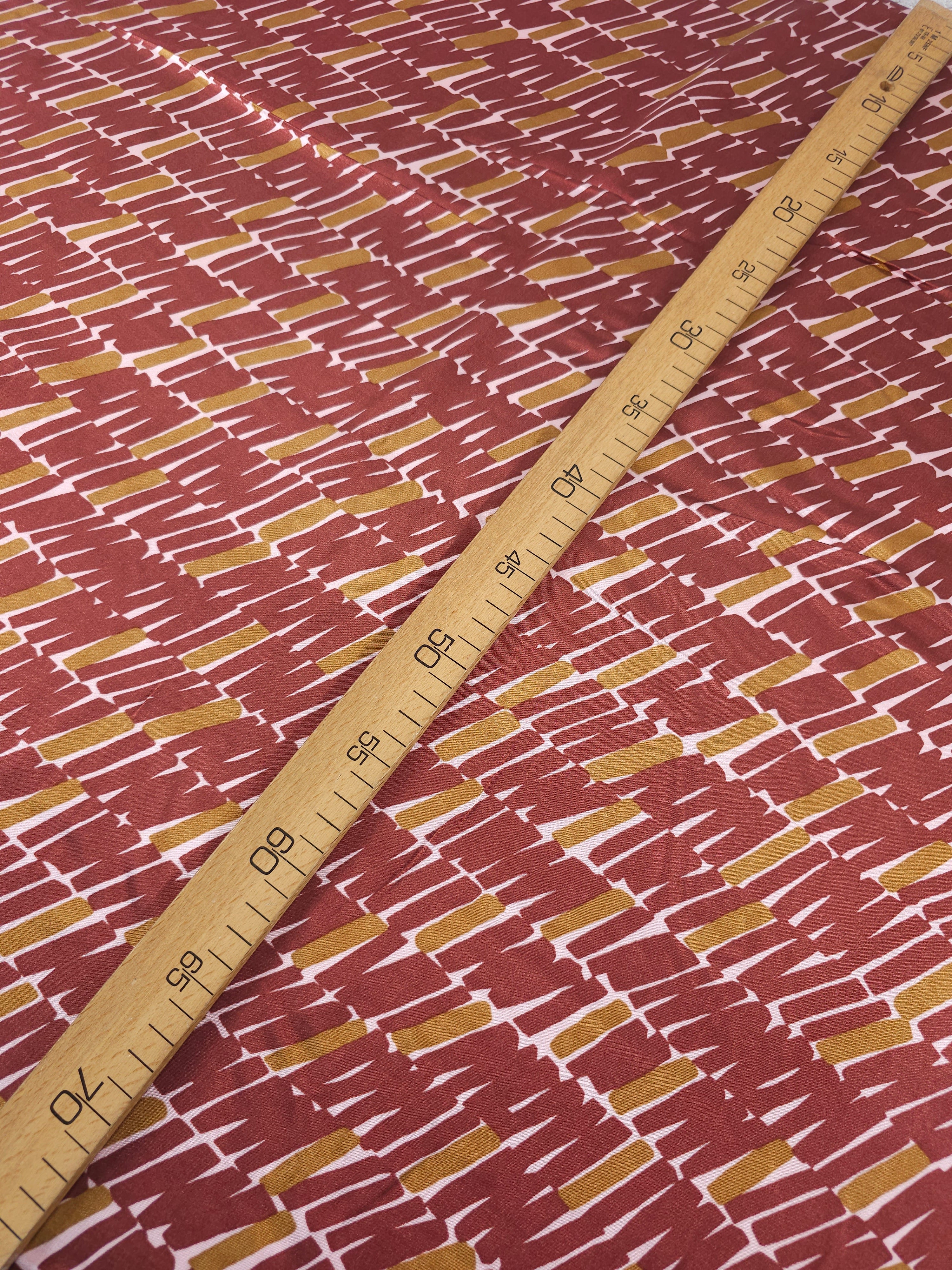 Burgundy/Bronze Slanted Track Viscose Satin