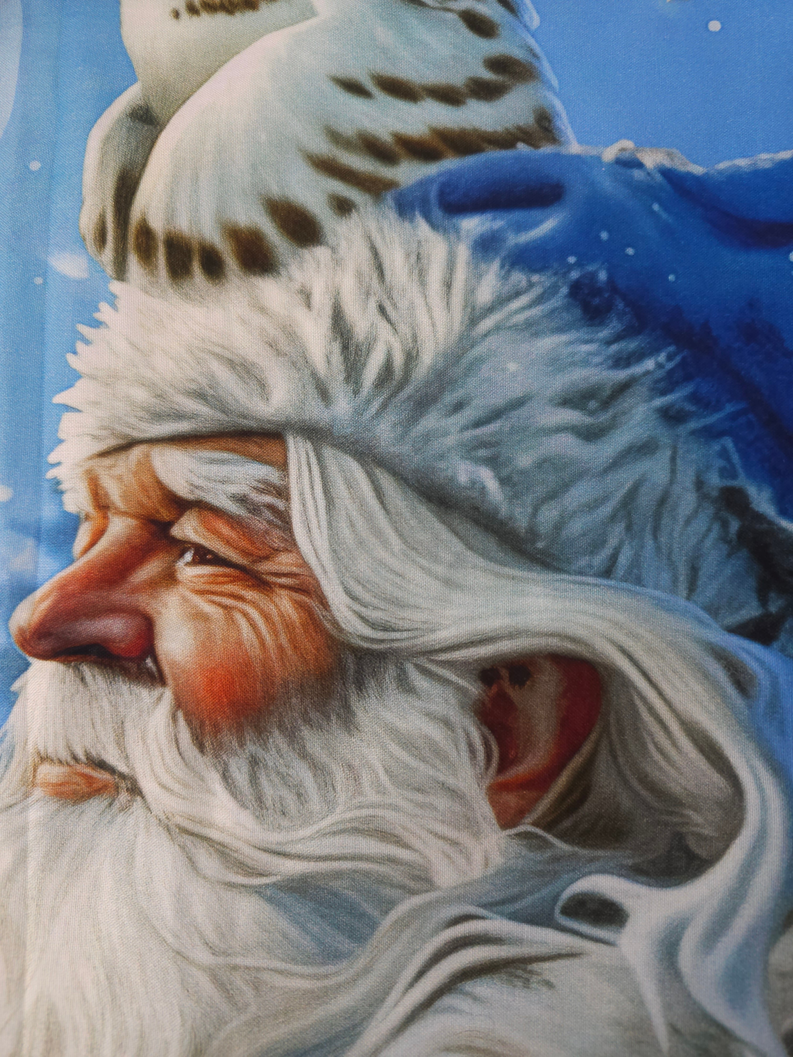 Santa's owls Cotton panels- 2m piece