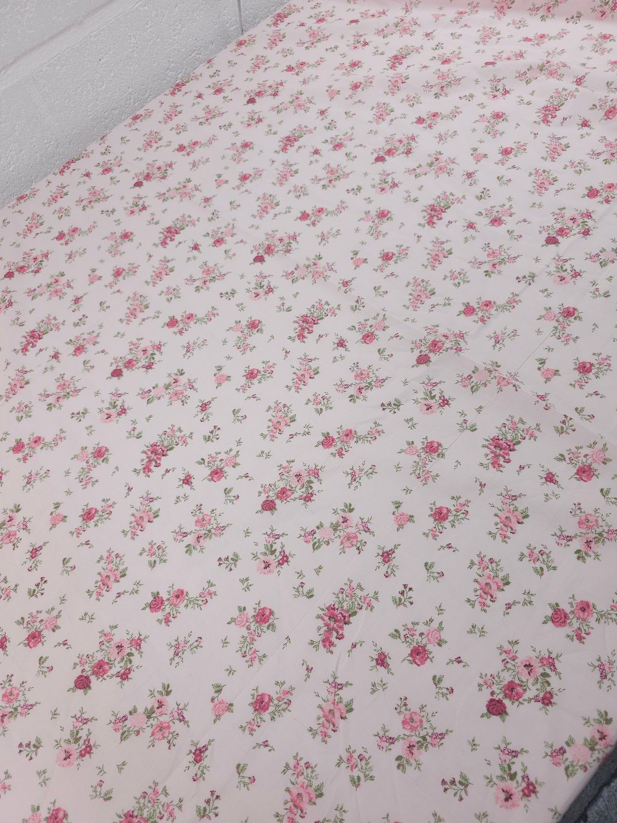 Pale Pink Vintage Rose Floral Lightweight Cotton