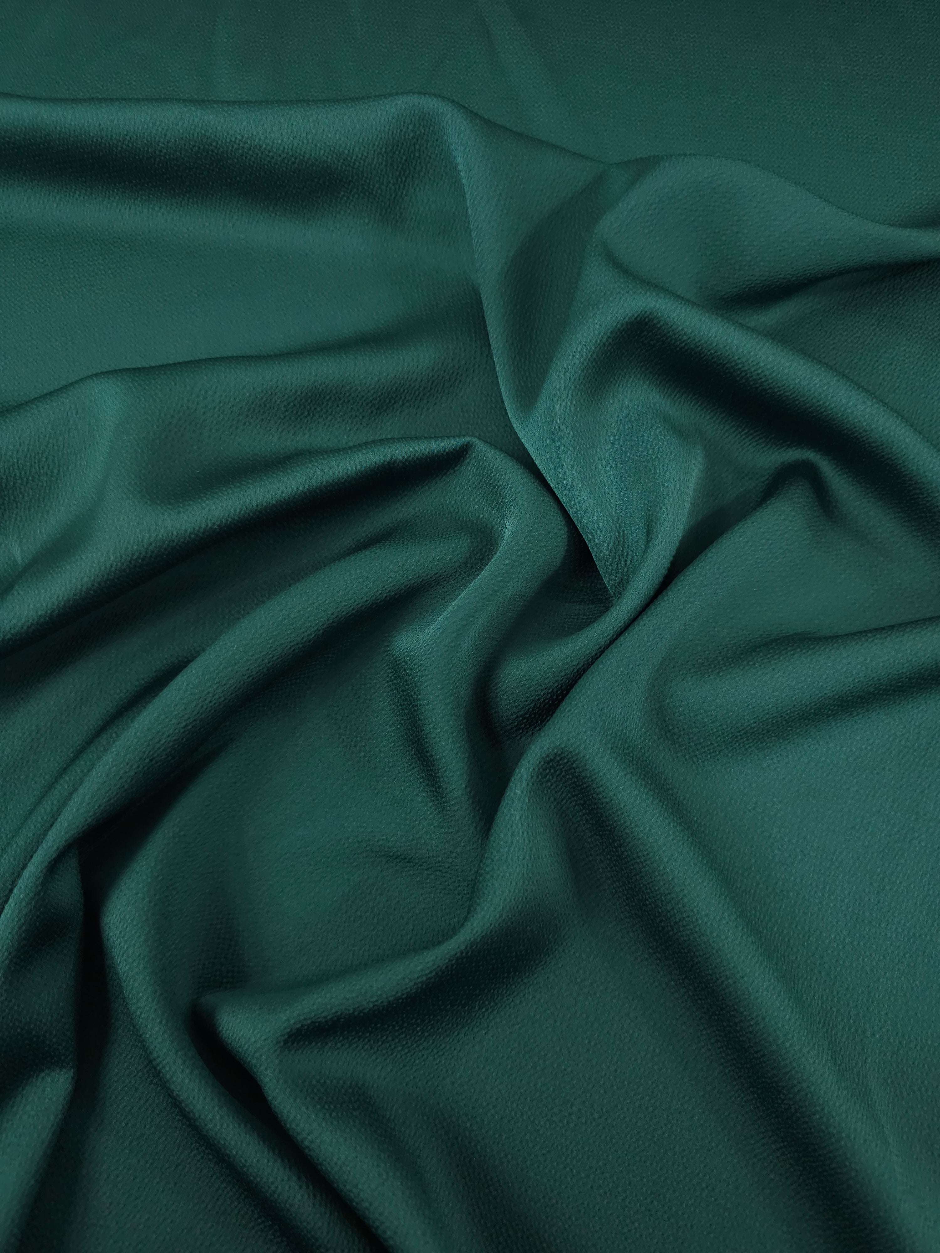 Bottle Green Bubble Matte Poly Satin