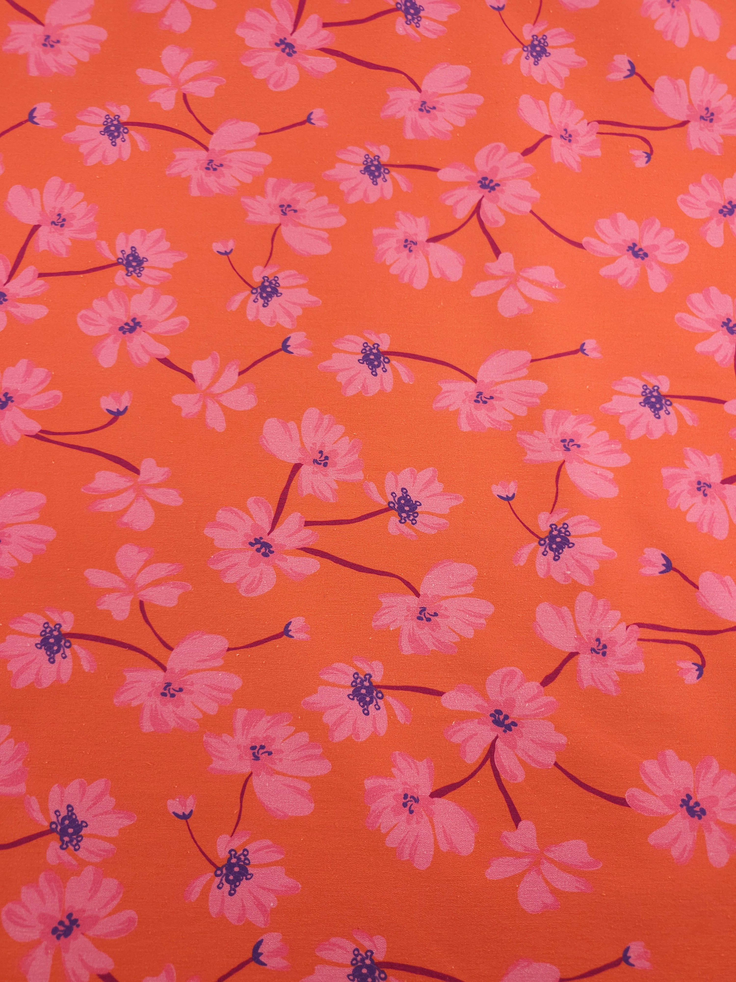 Blood Orange/Pink Cotton Stretch