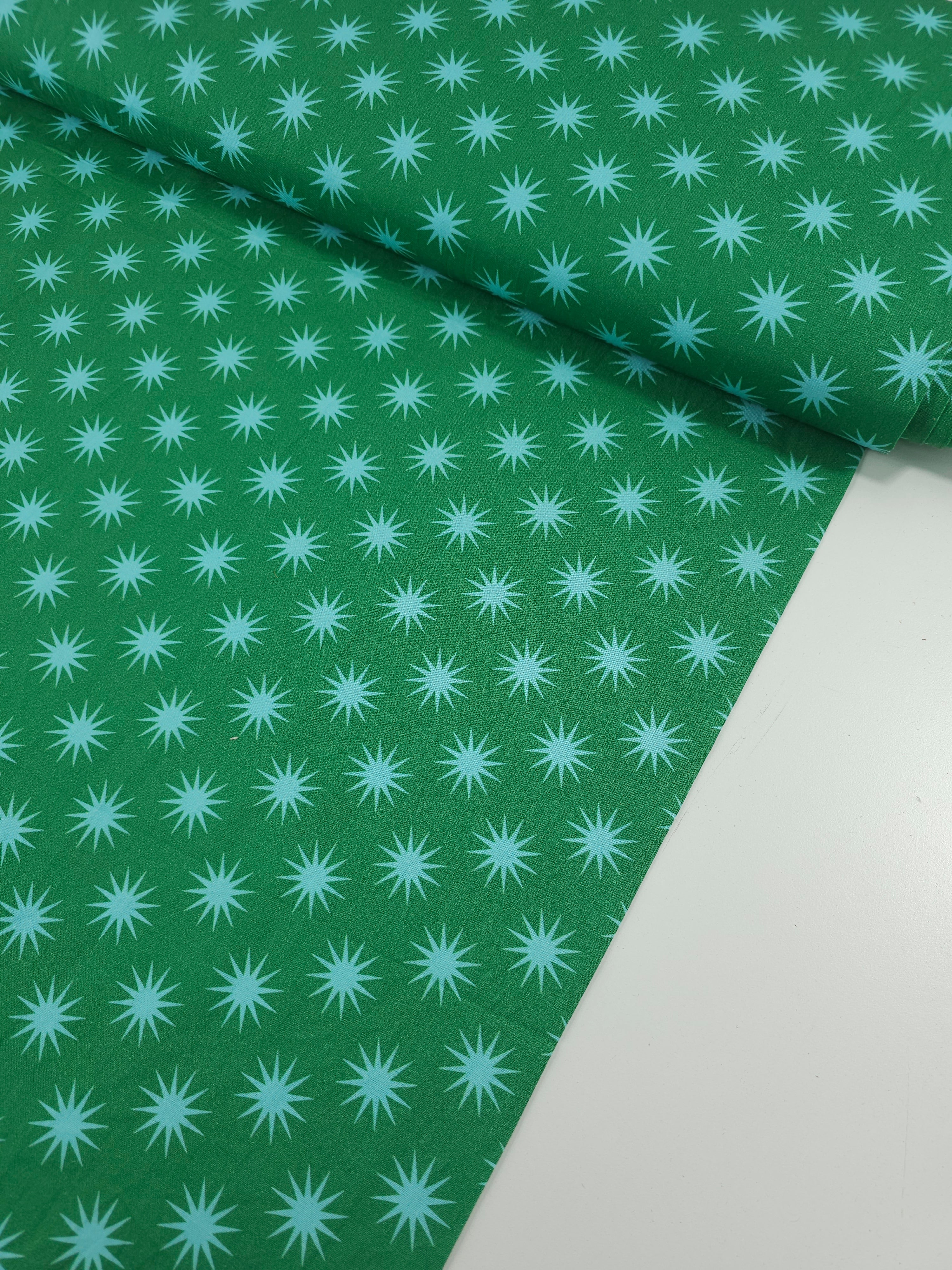 Green/Blue Abstract Star 100% Cotton