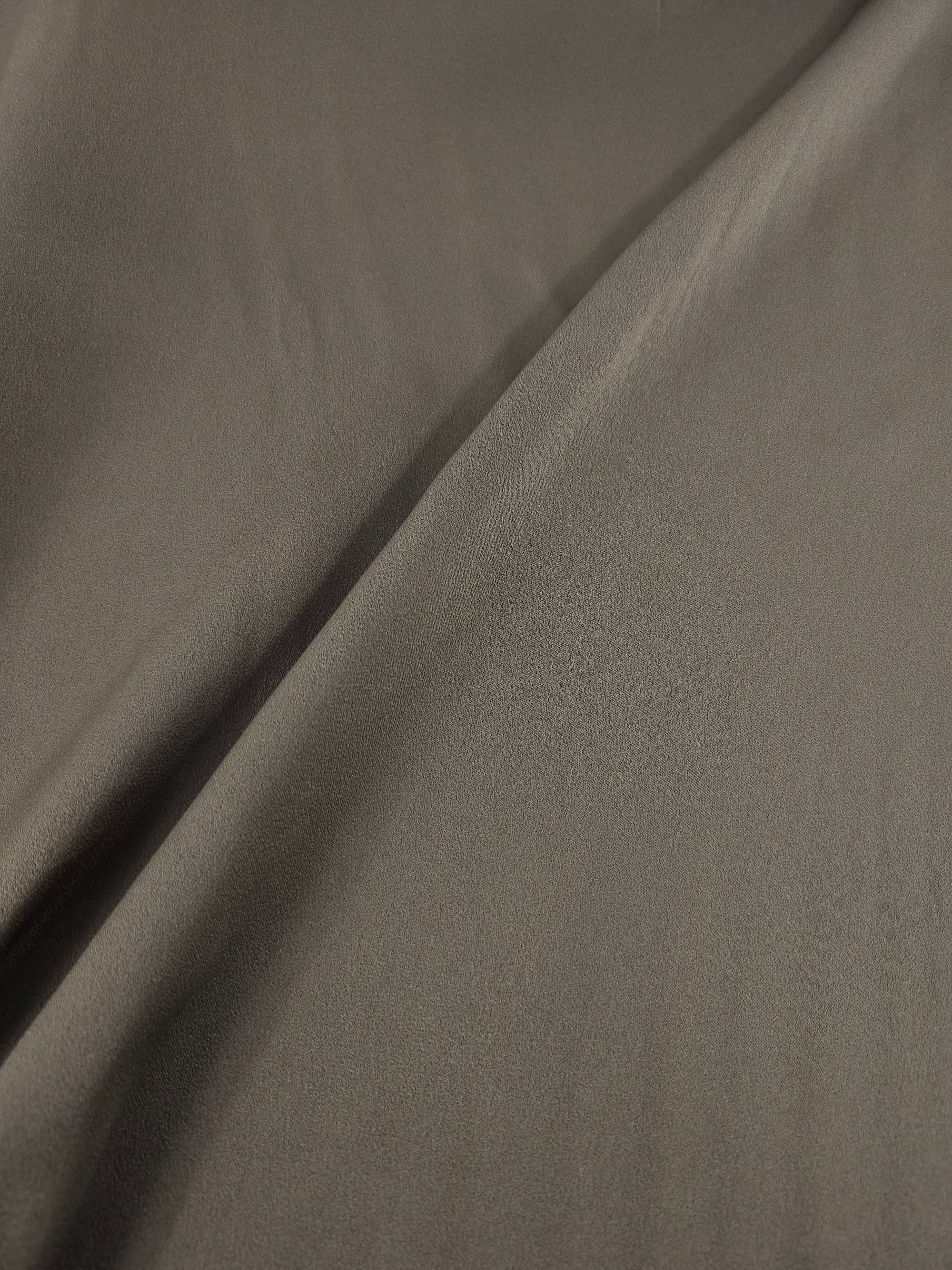 Taupe Washed Crinkle Matte Satin