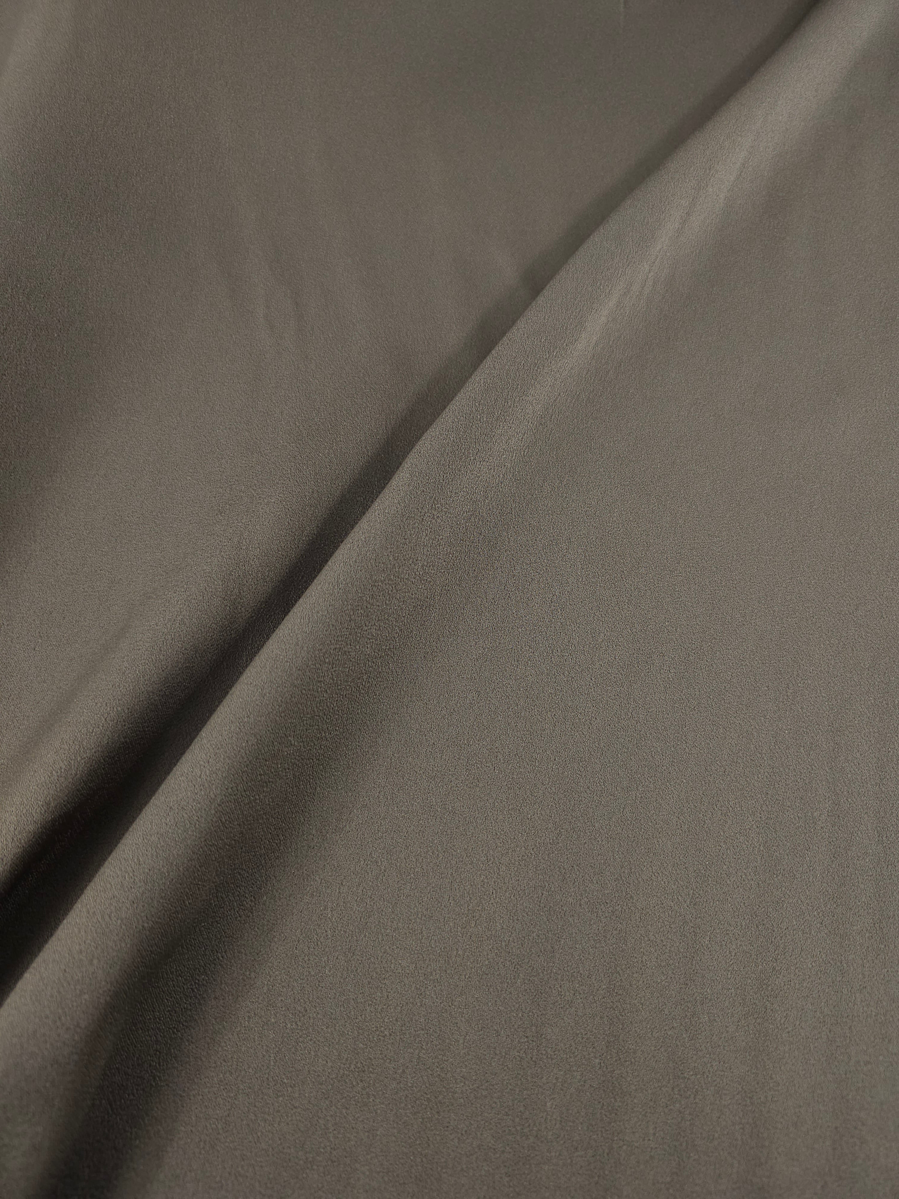 Taupe Washed Crinkle Matte Satin