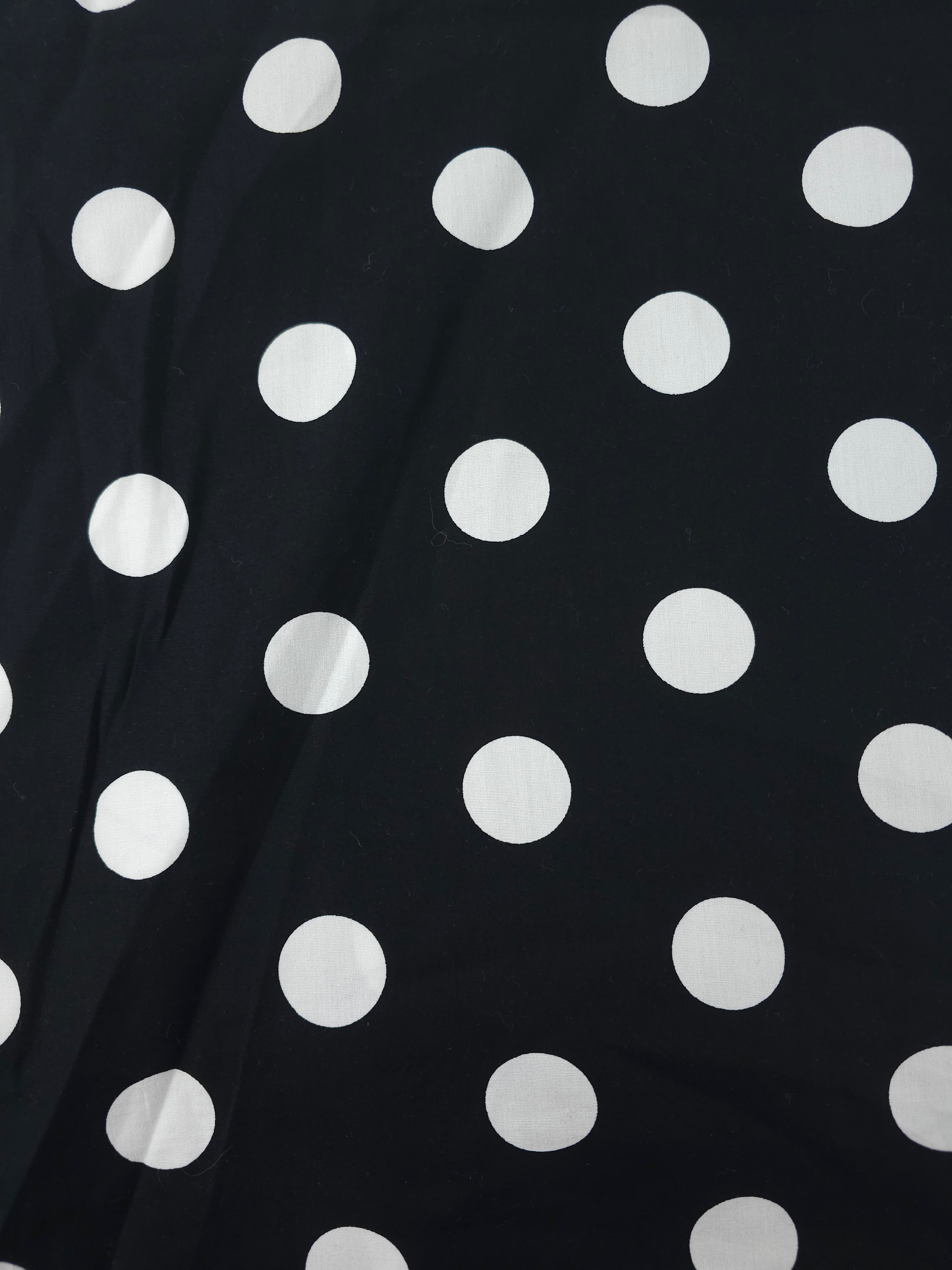 Black polka Viscose- 1.2m piece