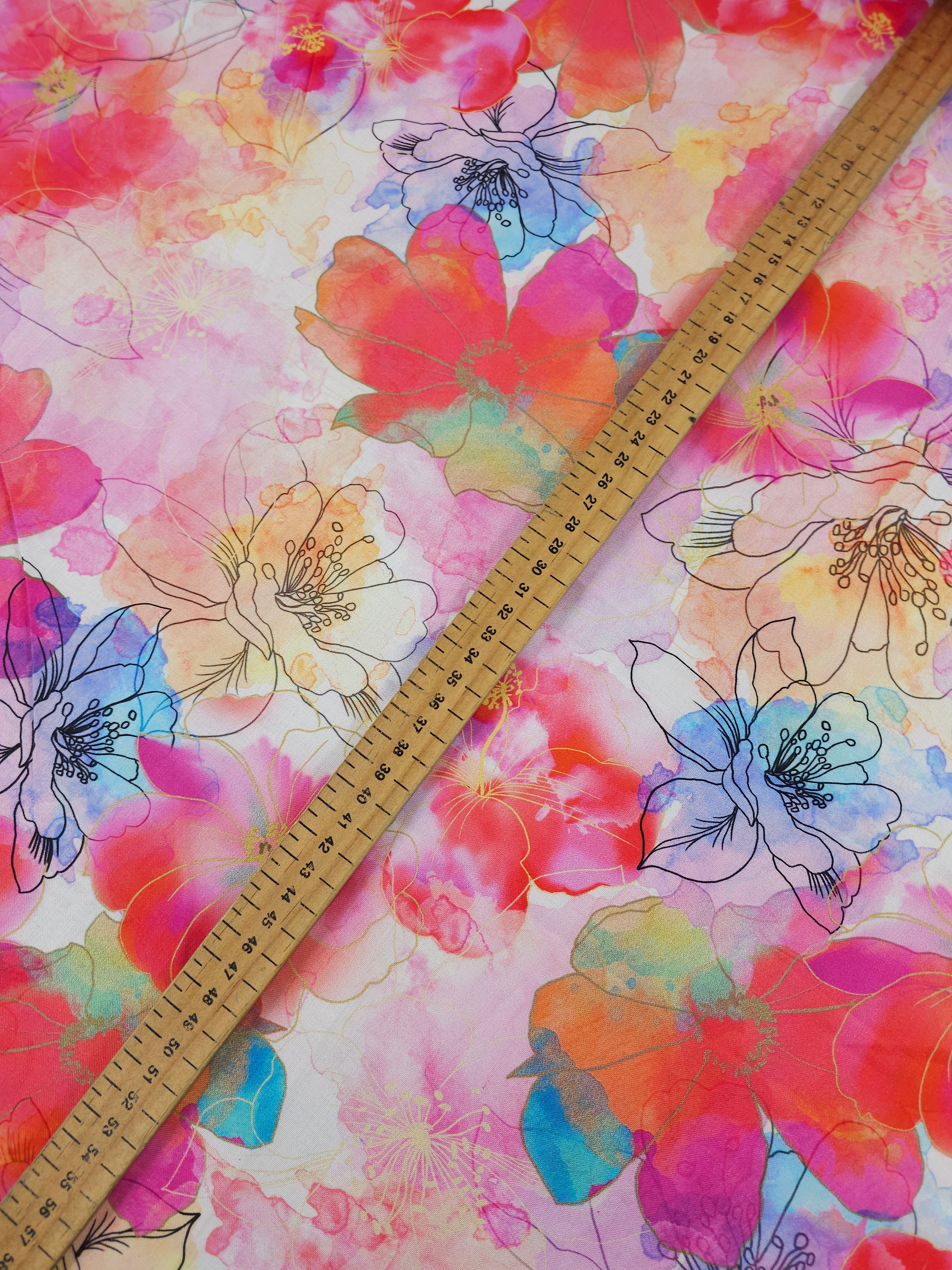 Pink Tone Artful Bloom 100% Cotton 104" - Robert Kaufman *EXTRA WIDE*