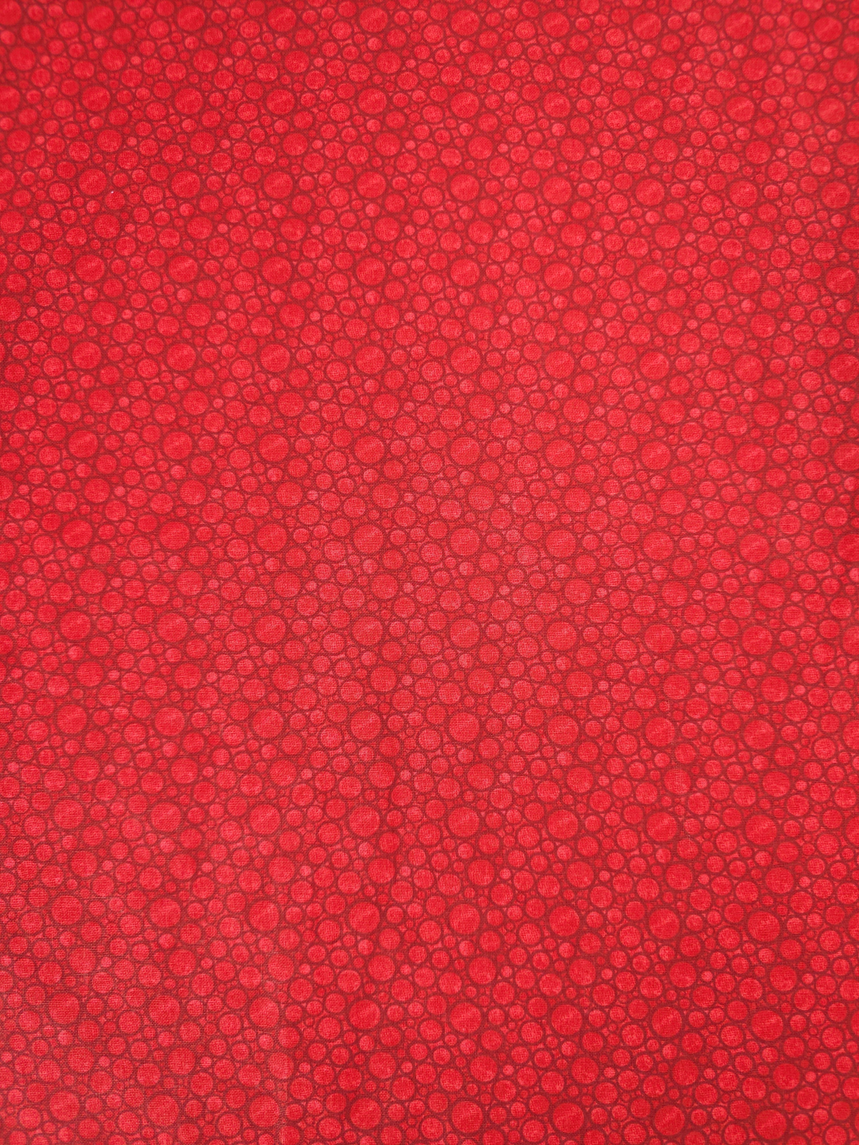 Red Irregular Mini Circle 100% Cotton