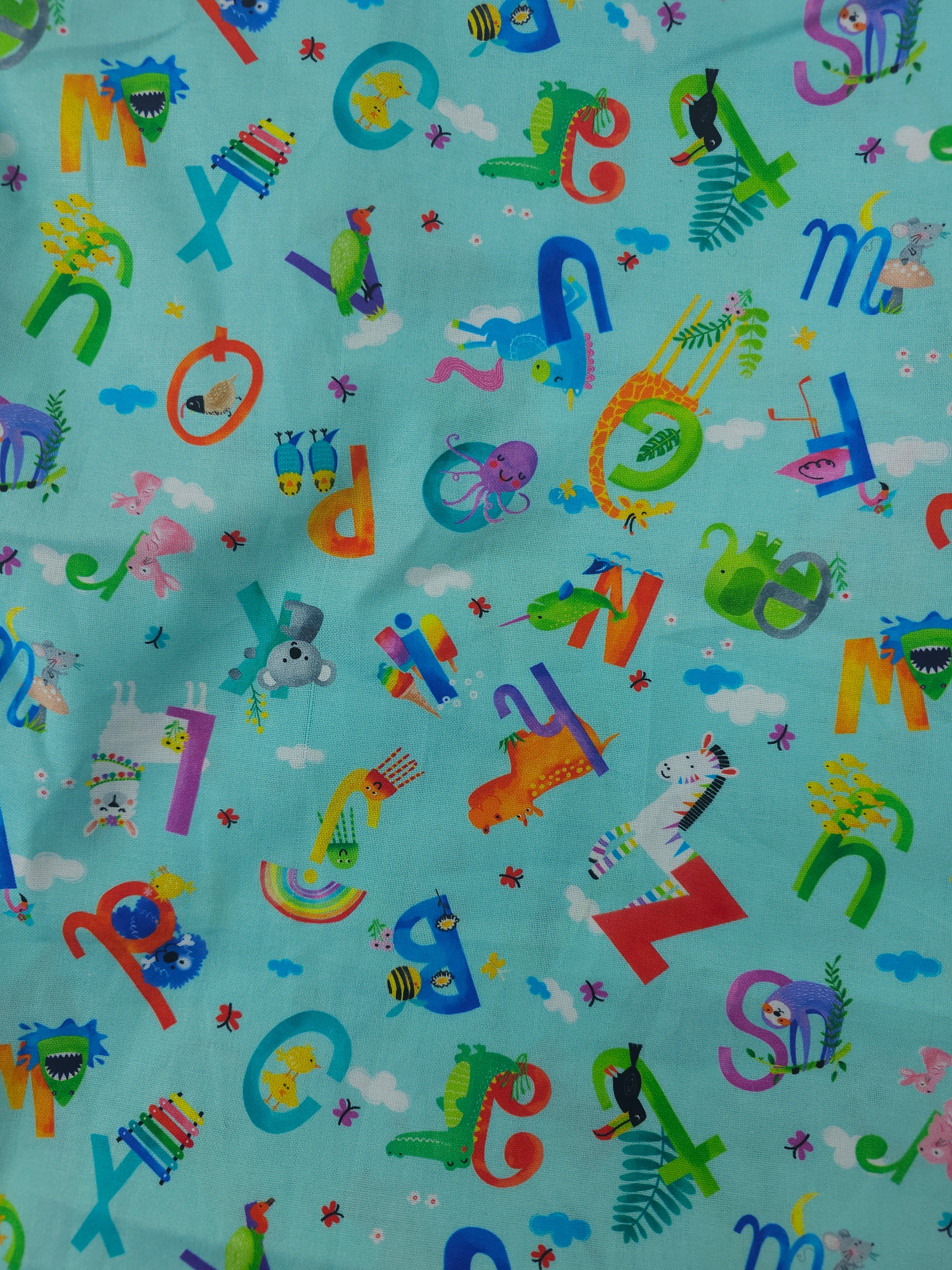 Animal alphabet Cotton- 2.4m piece