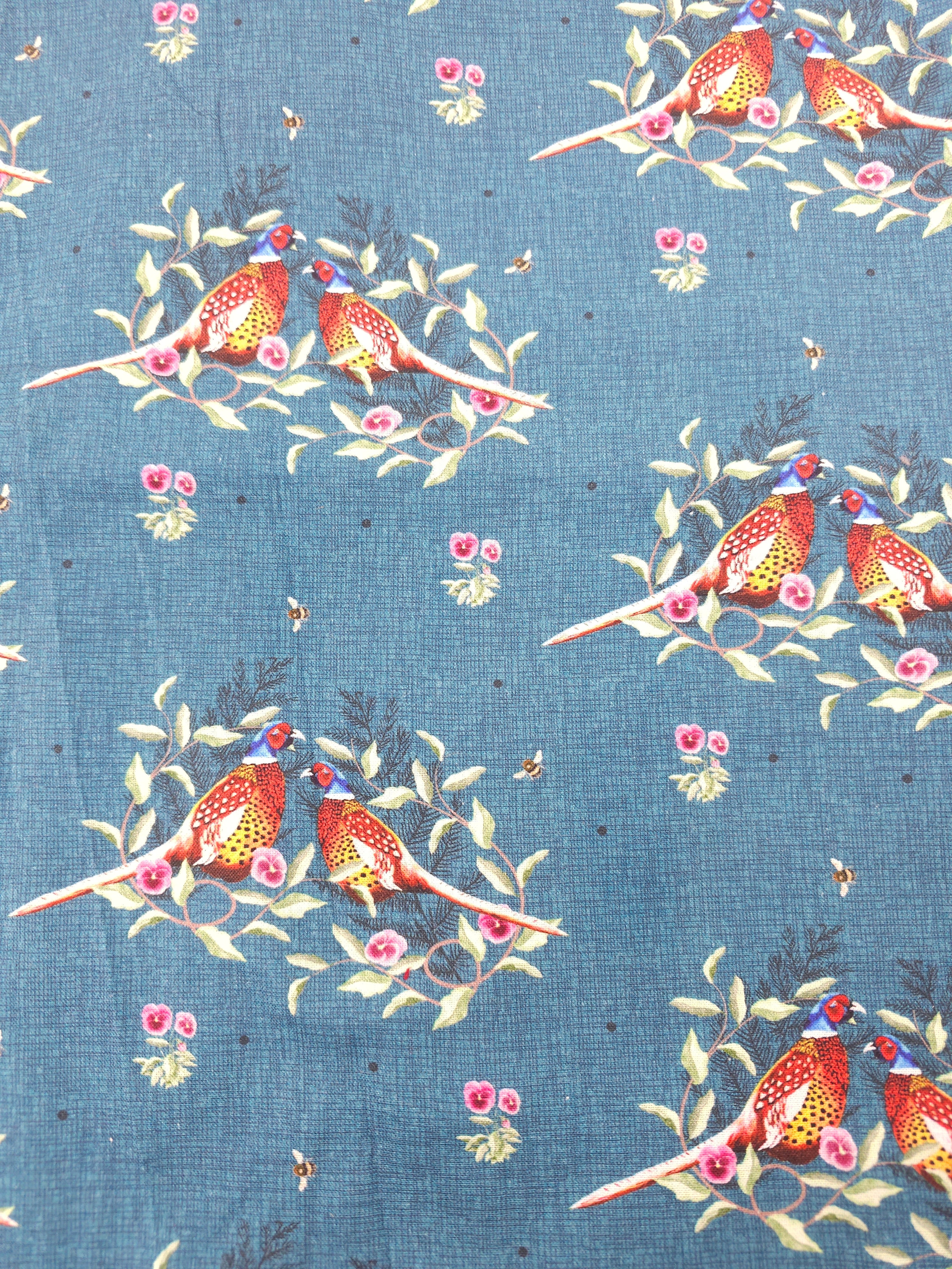 Blue pheasant Cotton- 0.8m piece