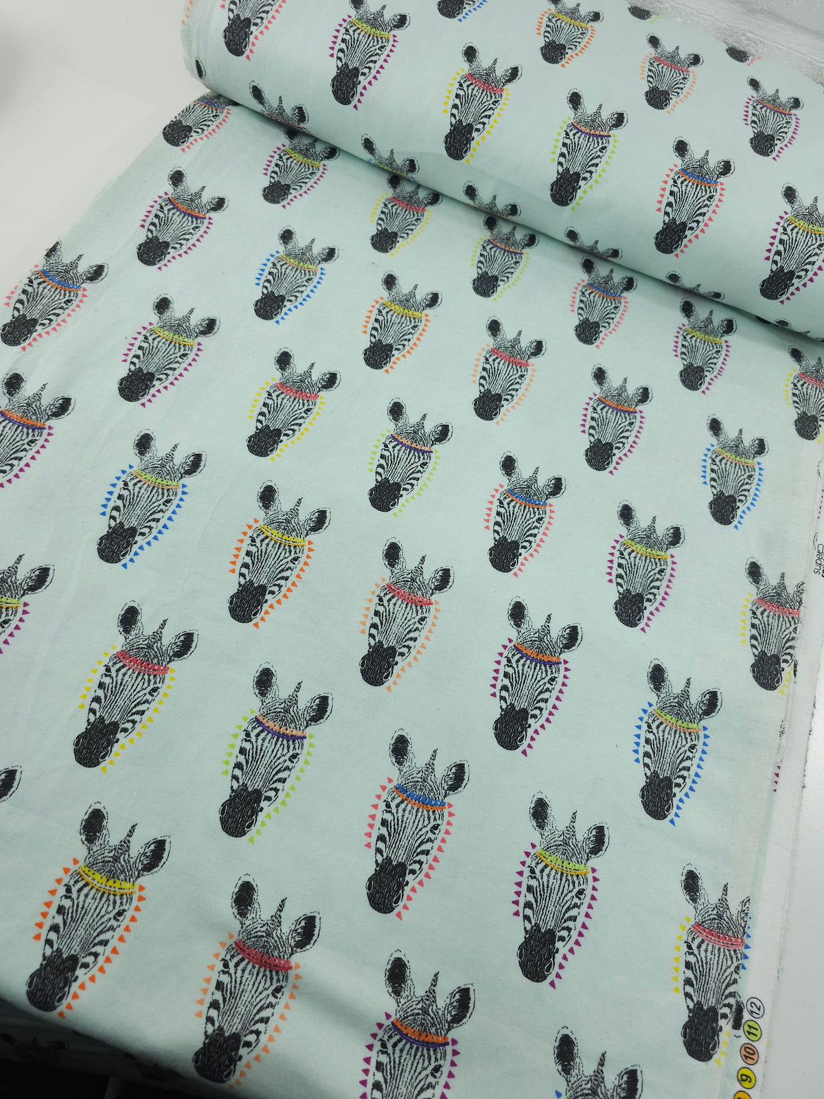 Mint Abstract Zebra Heads Lightweight Flannel Cotton - Joann