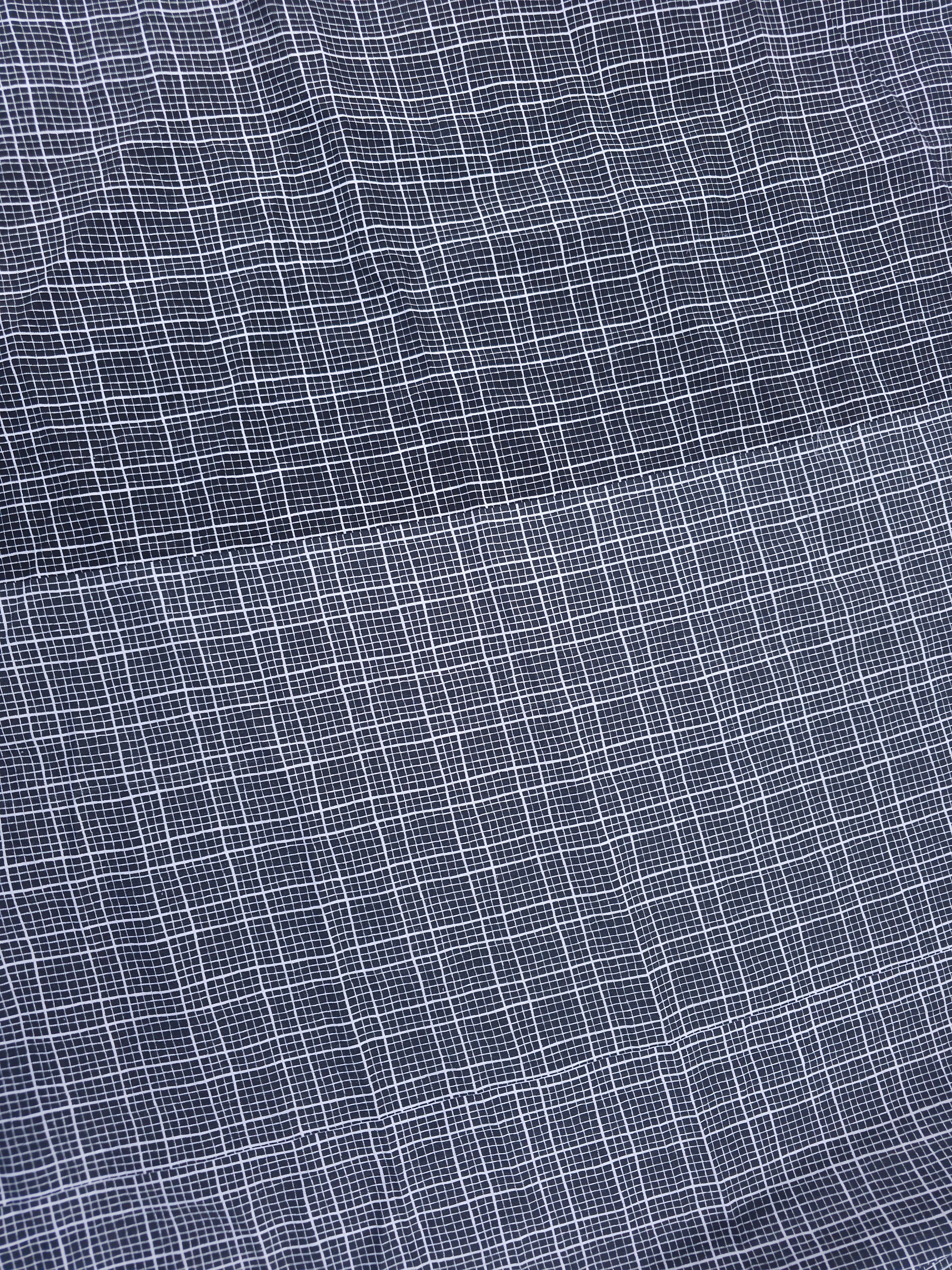 Black mixed grid Cotton- 1.3m piece