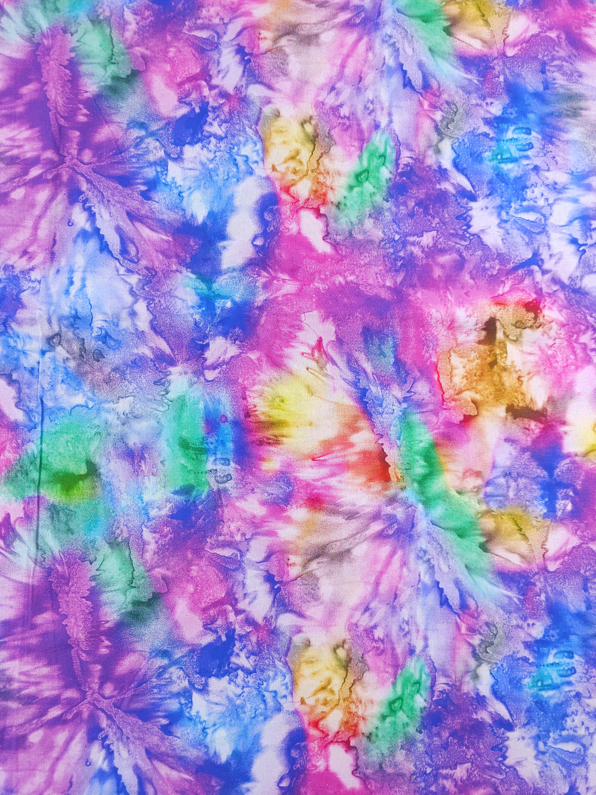 Rainbow Watercolour Splash Cotton - (Various Sizes)