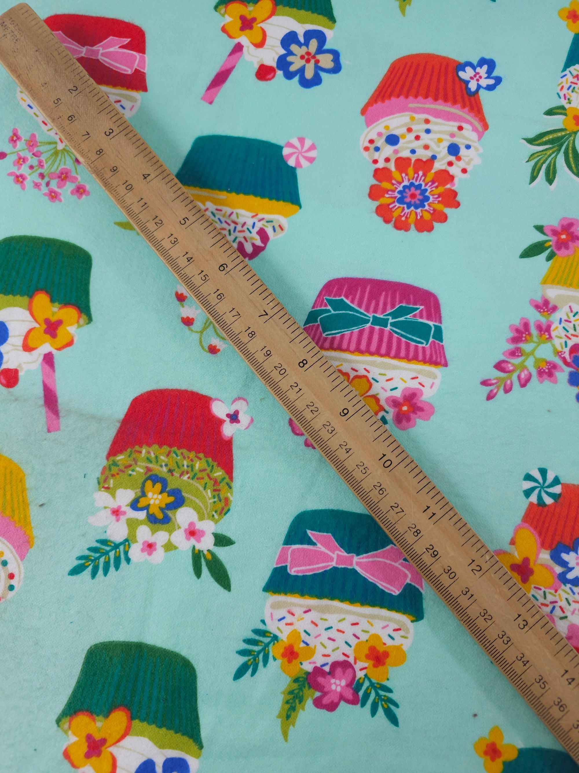 Floral Cupcake Lightweight Flannel Cotton