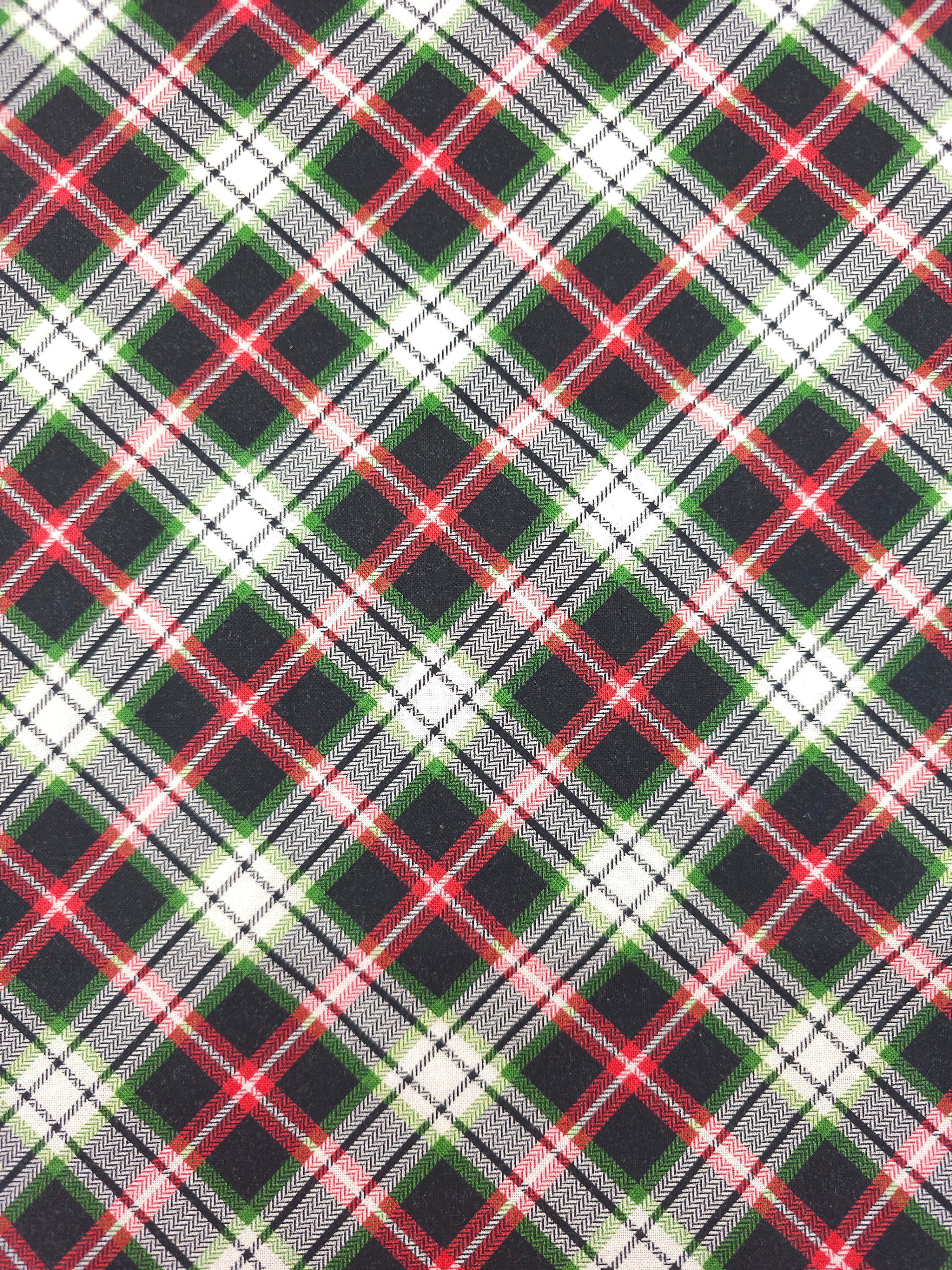 Red/Green Tartan 100% Cotton - 1.60m Piece