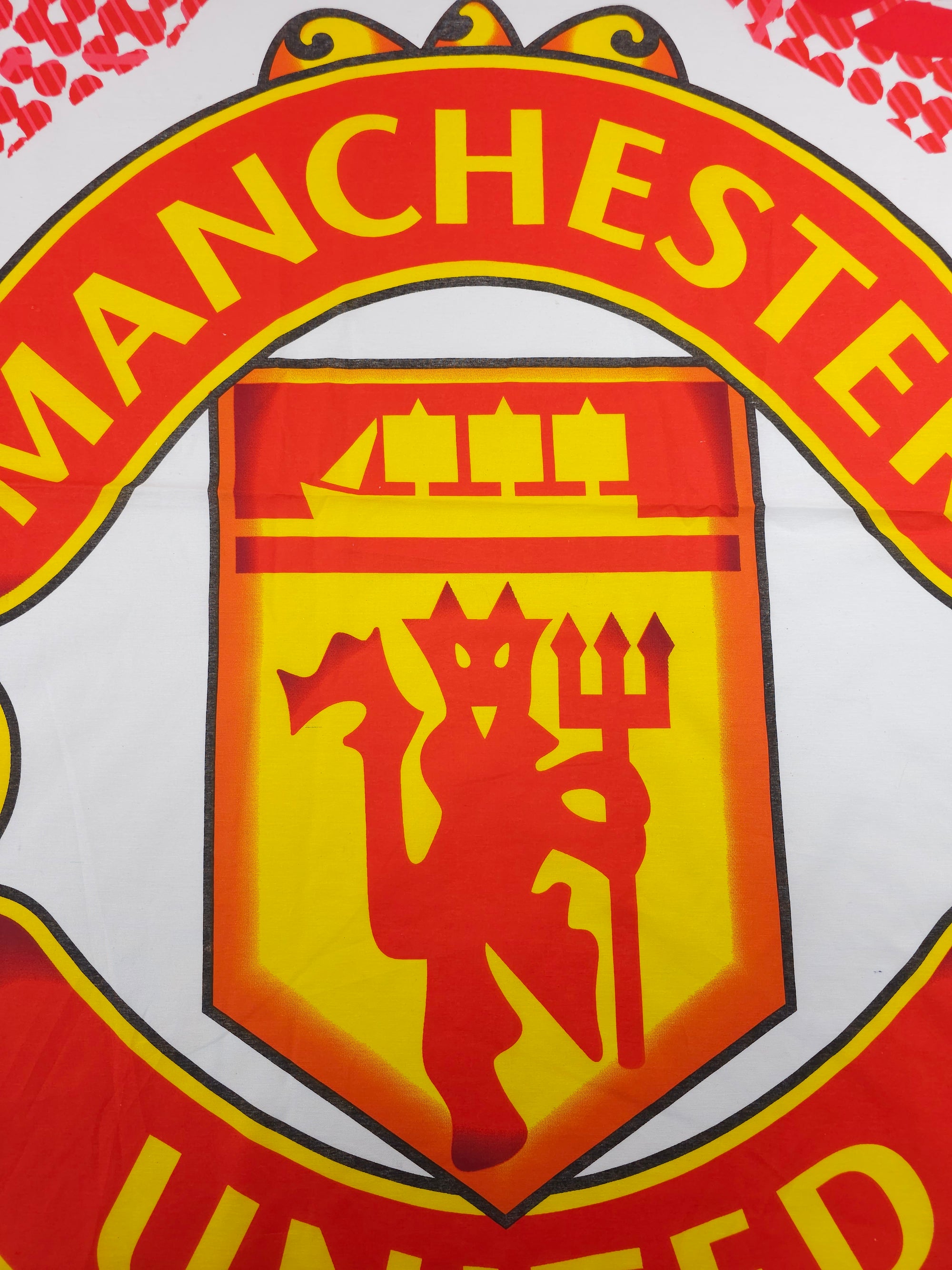 Manchester United FC Large Emblem 100% Cotton Football Fabric 92" - 2.10m Panel *EXTRA WIDE*